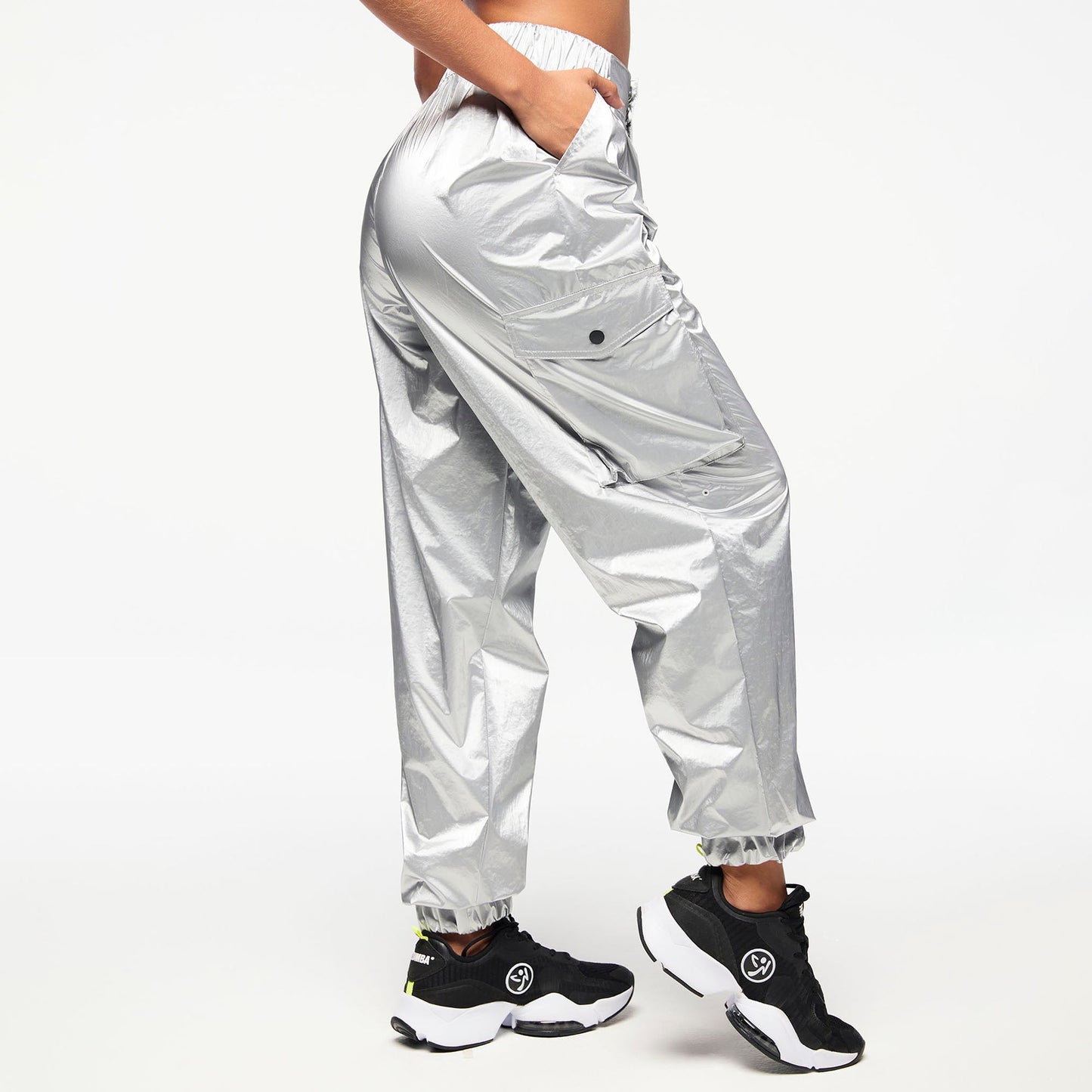Zumba Runway Cargo Track Pants - Silver