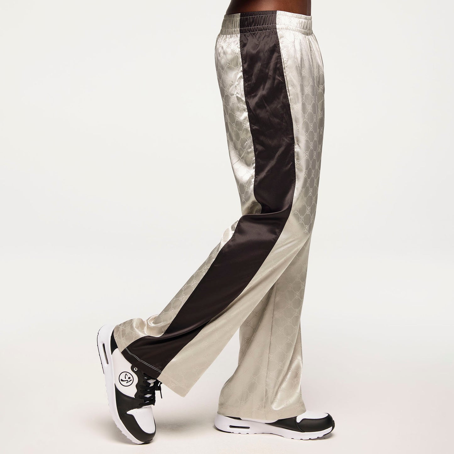 Zumba Runway Straight Leg Track Pants - Silver