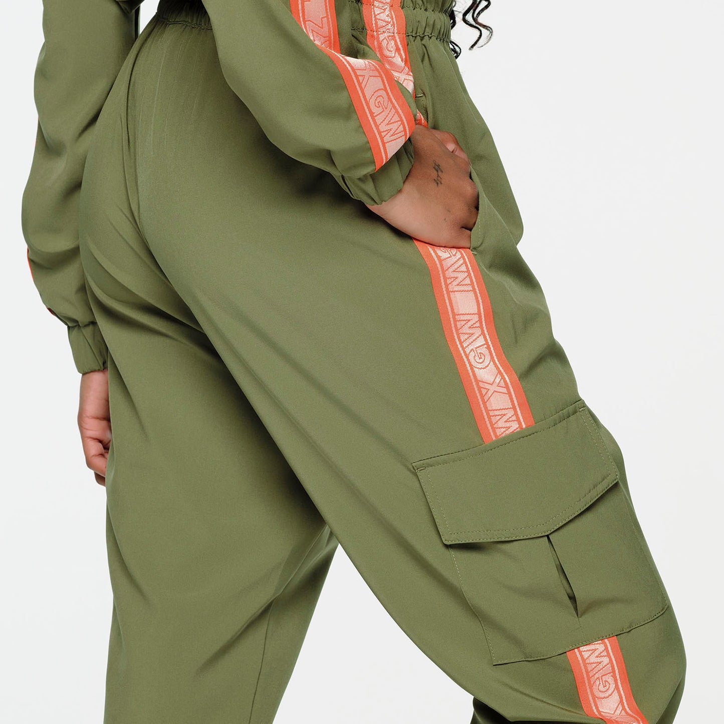 ZW X GW Mock Neck Woven Cargo Jumpsuit