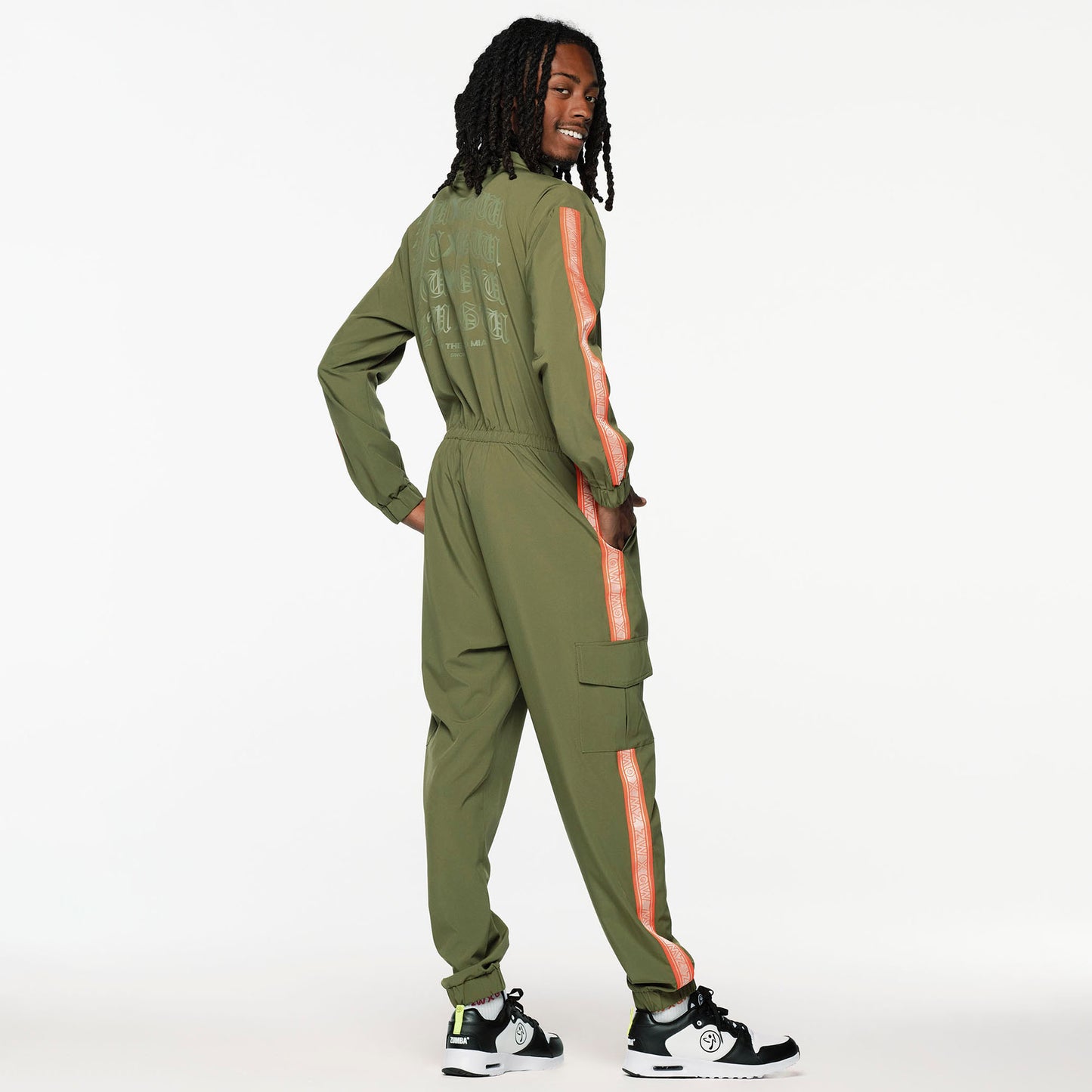 ZW X GW Mock Neck Woven Cargo Jumpsuit