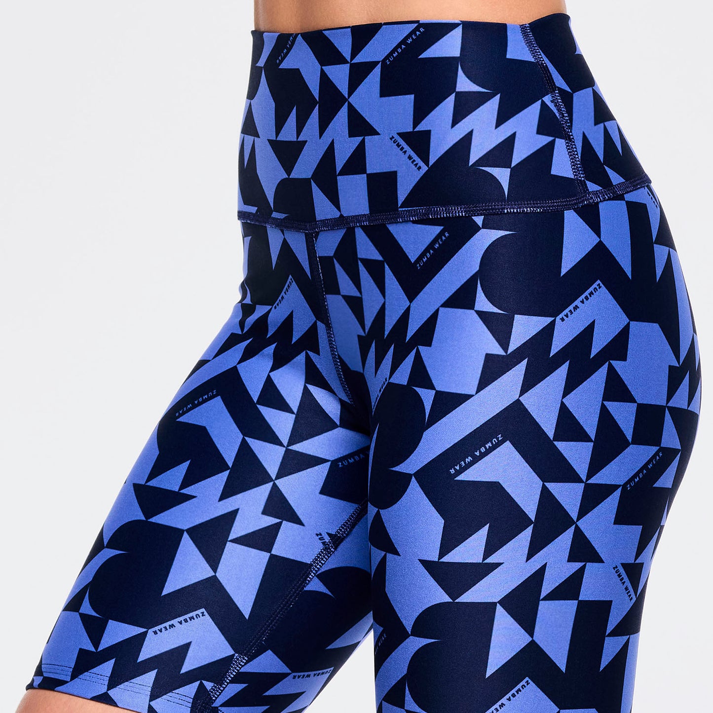 Zumba Out Loud High Waisted Biker Shorts - Navy/Purple