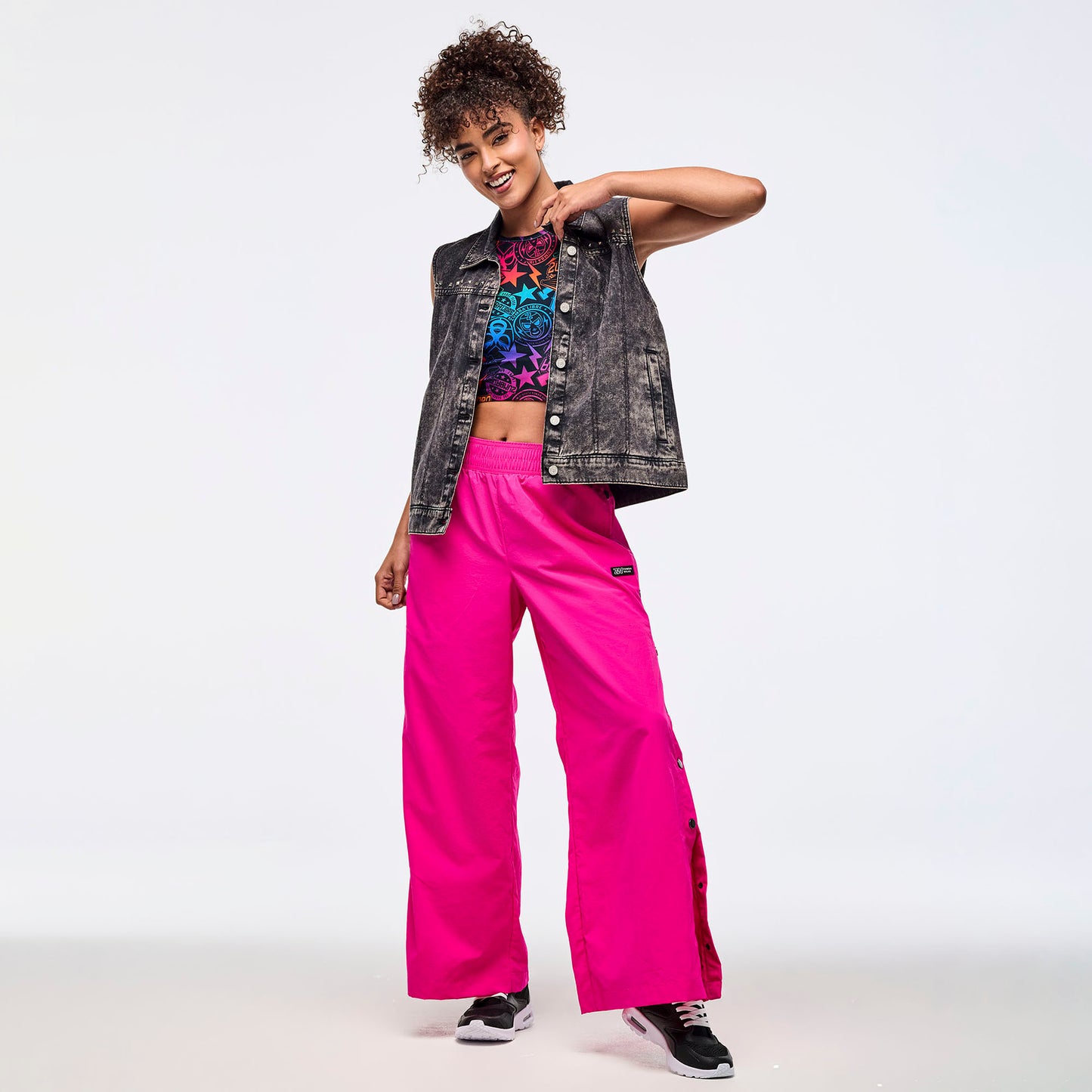 Zumba Libre Wide Leg Trousers w Side Snaps