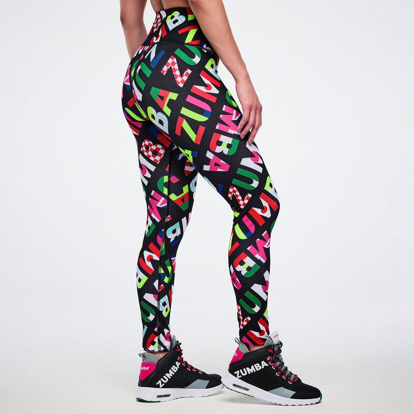 Worldwide Magic High Waisted Ankle Leggings - Black/Red Z1B000793