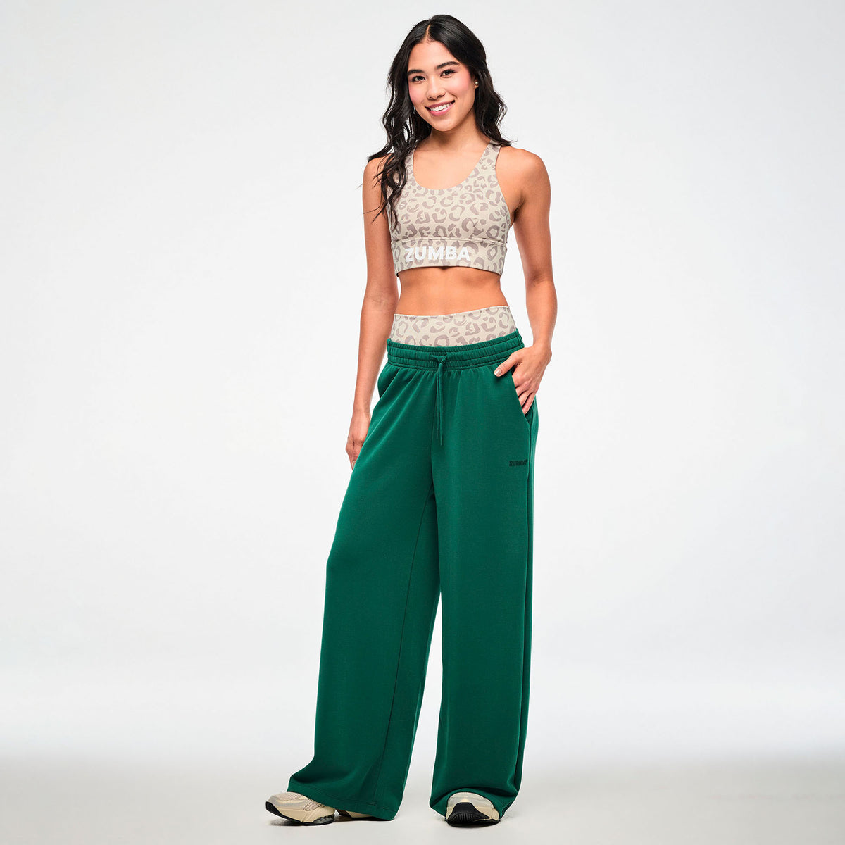 Zumba Modal High Waisted Pants - Teal Tango