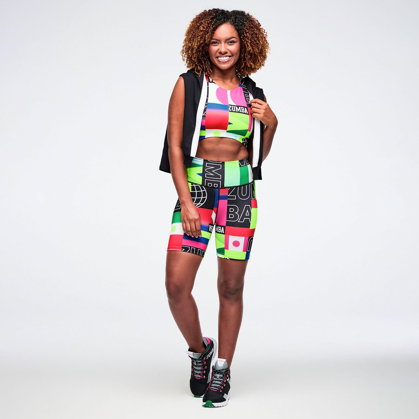Worldwide High Waisted Biker Shorts - Red/Blue Z1B000944