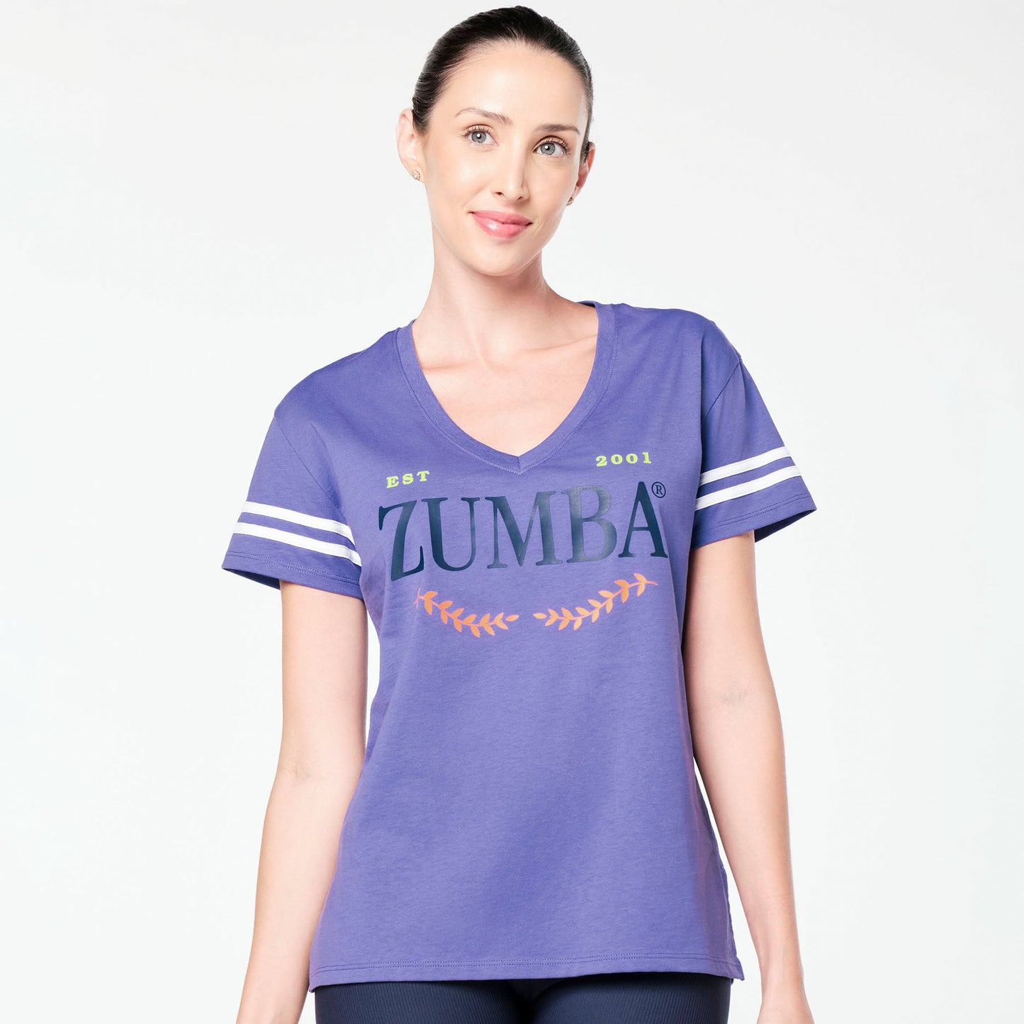 Zumba Prep Loose Fit V-Neck Top - Periwinkle