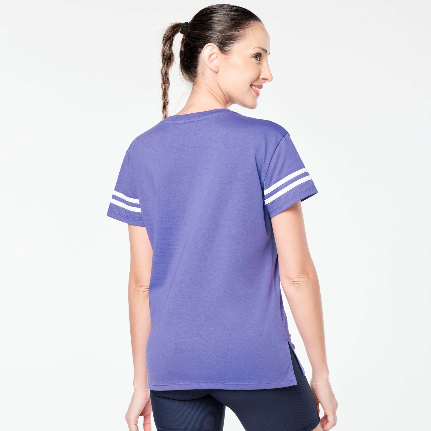 Zumba Prep Loose Fit V-Neck Top - Periwinkle