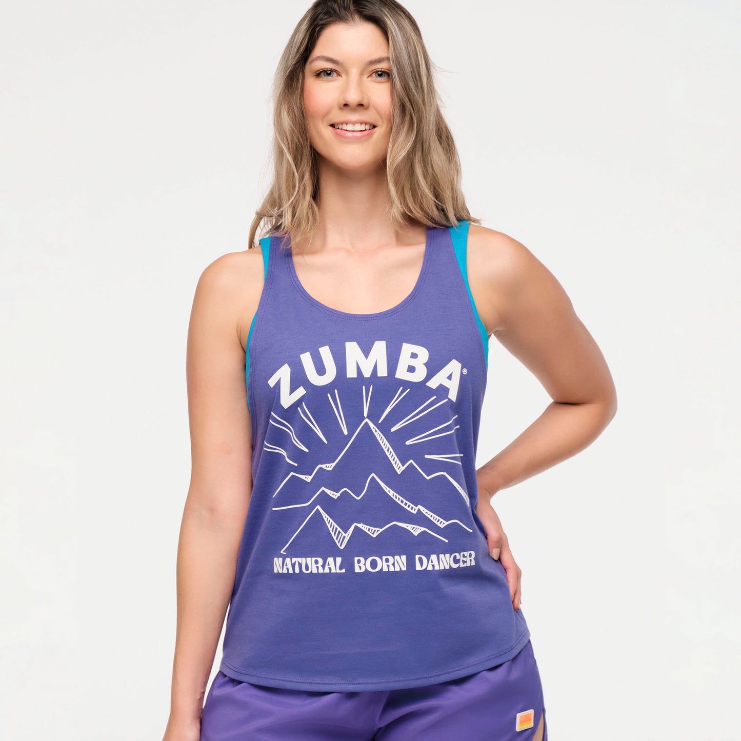 Zumba Explore Loose Tank With Round Hem - Purple Pop