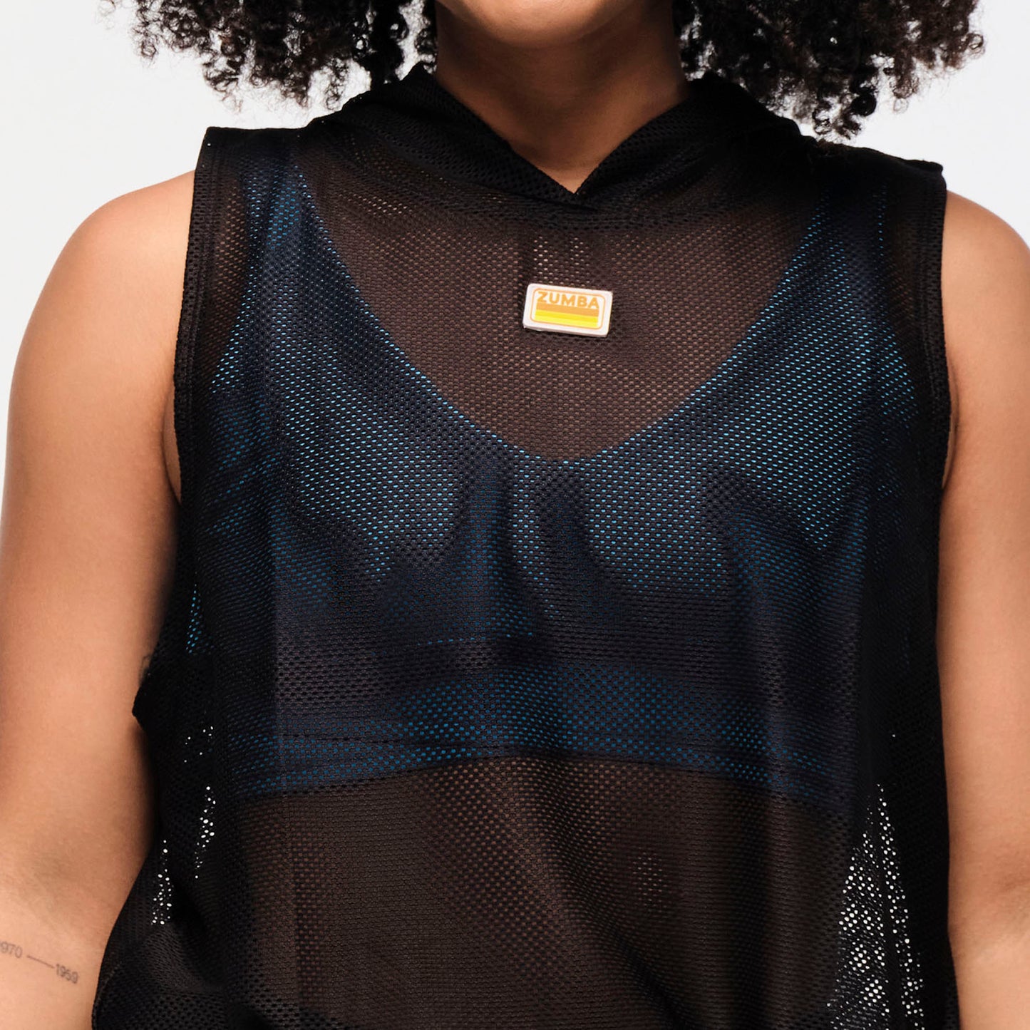 Zumba Explore Sleeveless Mesh Hoodie - Bold Black