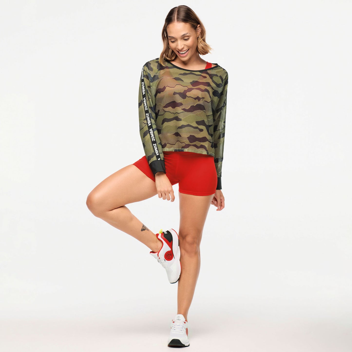 Zumba Explore Raglan Mesh Pullover - Olive Expedition