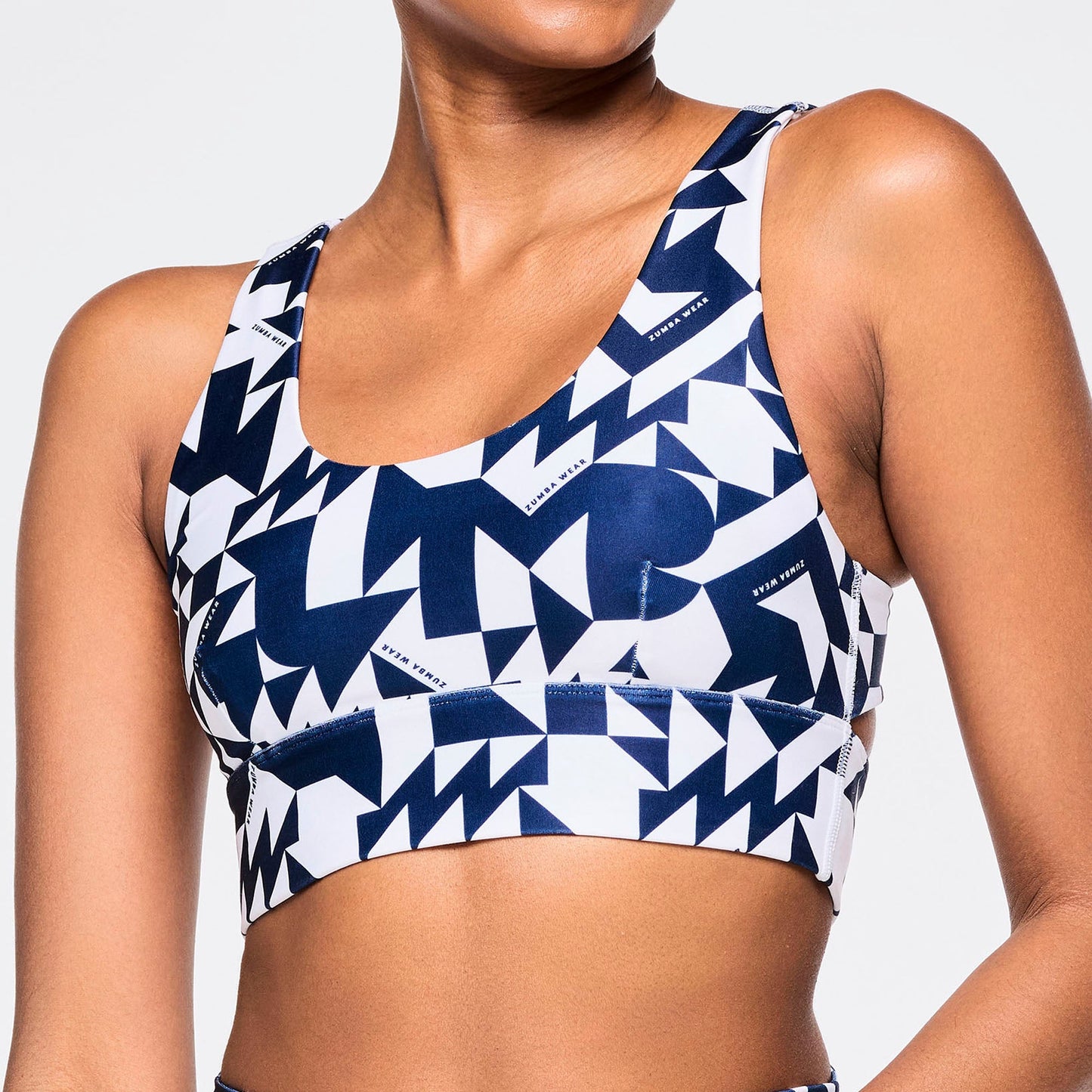 Zumba Out Loud Racerback Bra - Navy/White