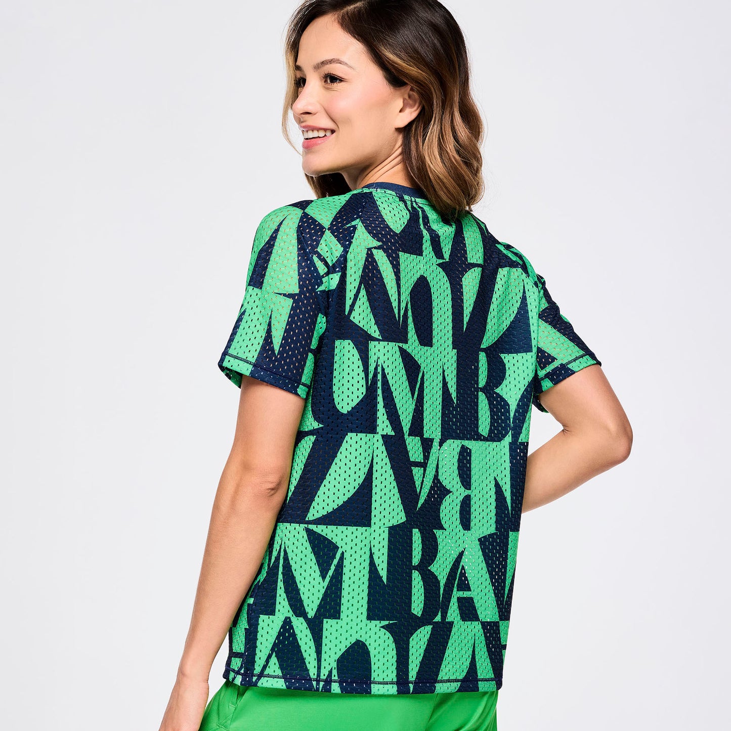 Zumba Out Loud Mesh Crew Neck Top