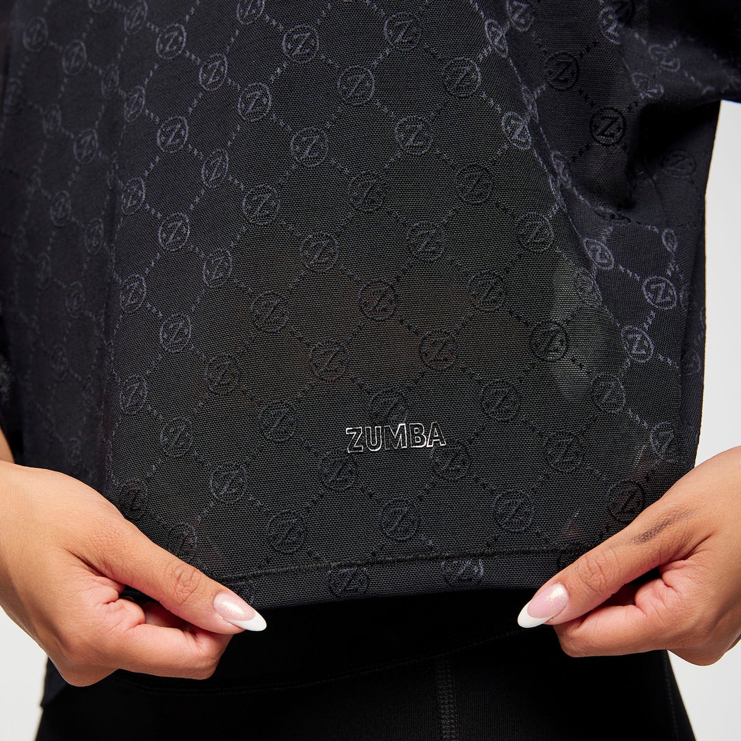 Zumba Runway Boxy Dolman Mesh Crop Top