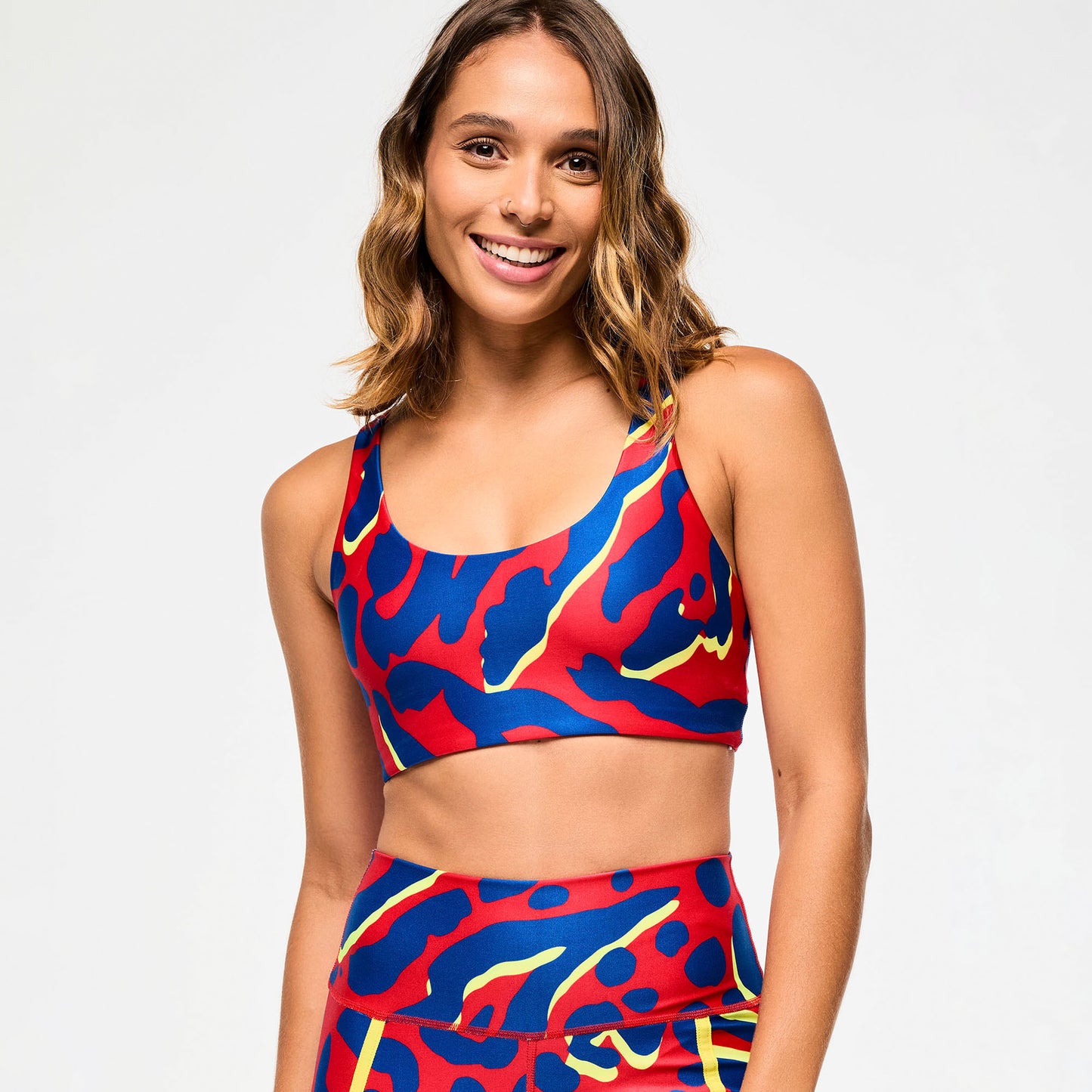 Victory Racerback Scoop Clean Finish Bra - Red/Blue