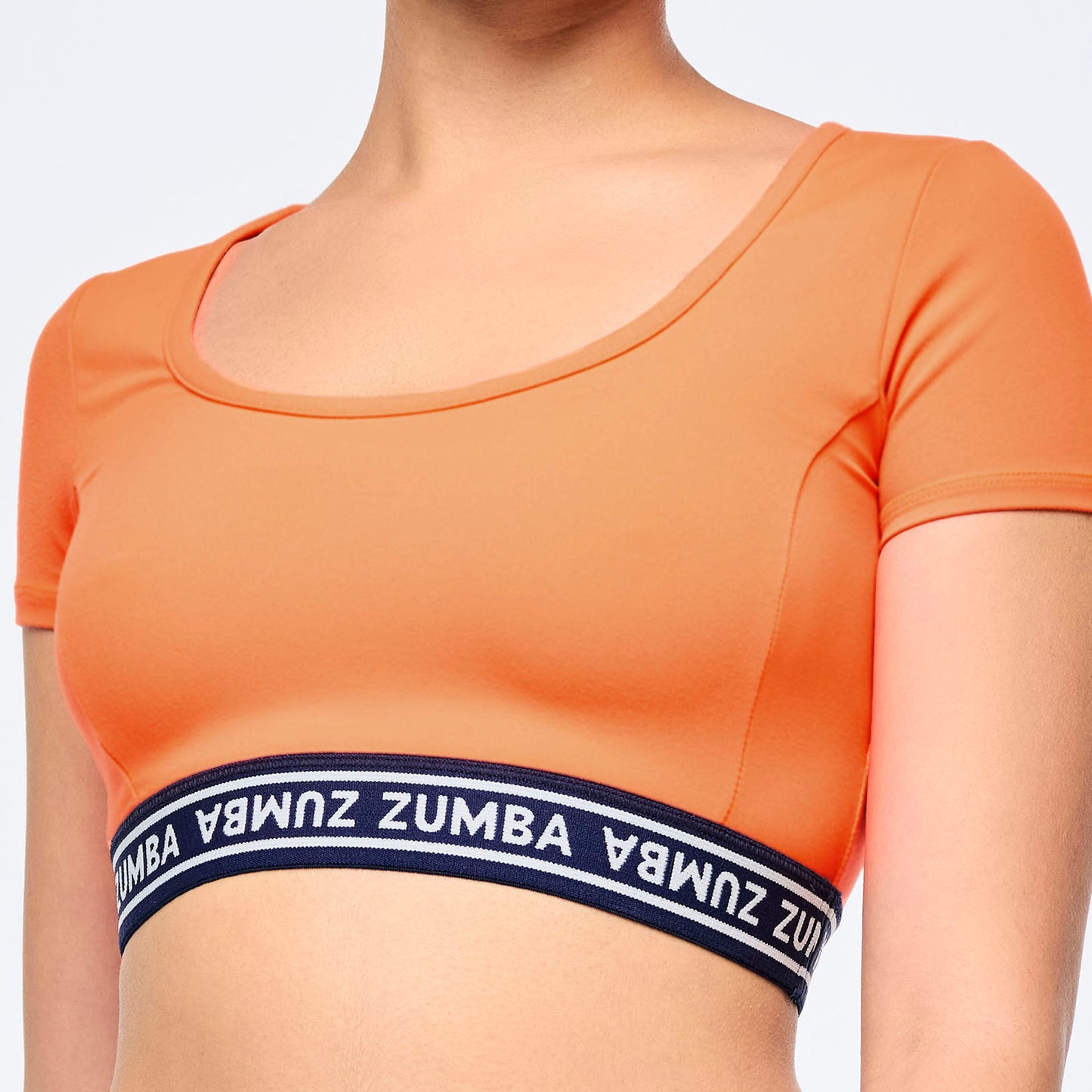Victory Scoop Neck Crop Top - Orange