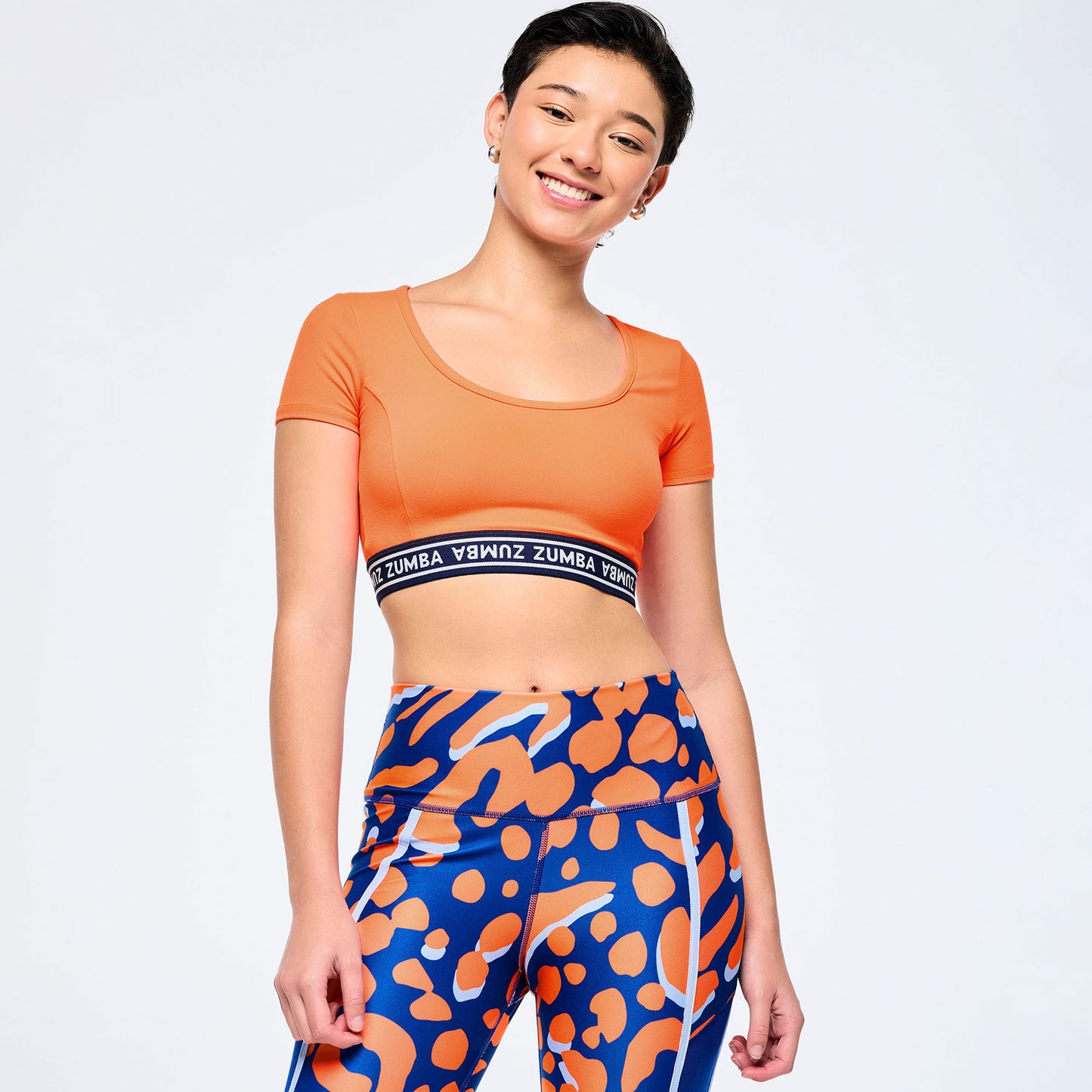 Victory Scoop Neck Crop Top - Orange