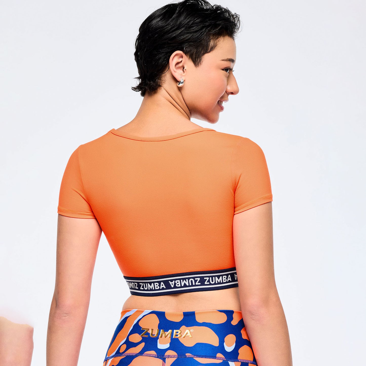 Victory Scoop Neck Crop Top - Orange