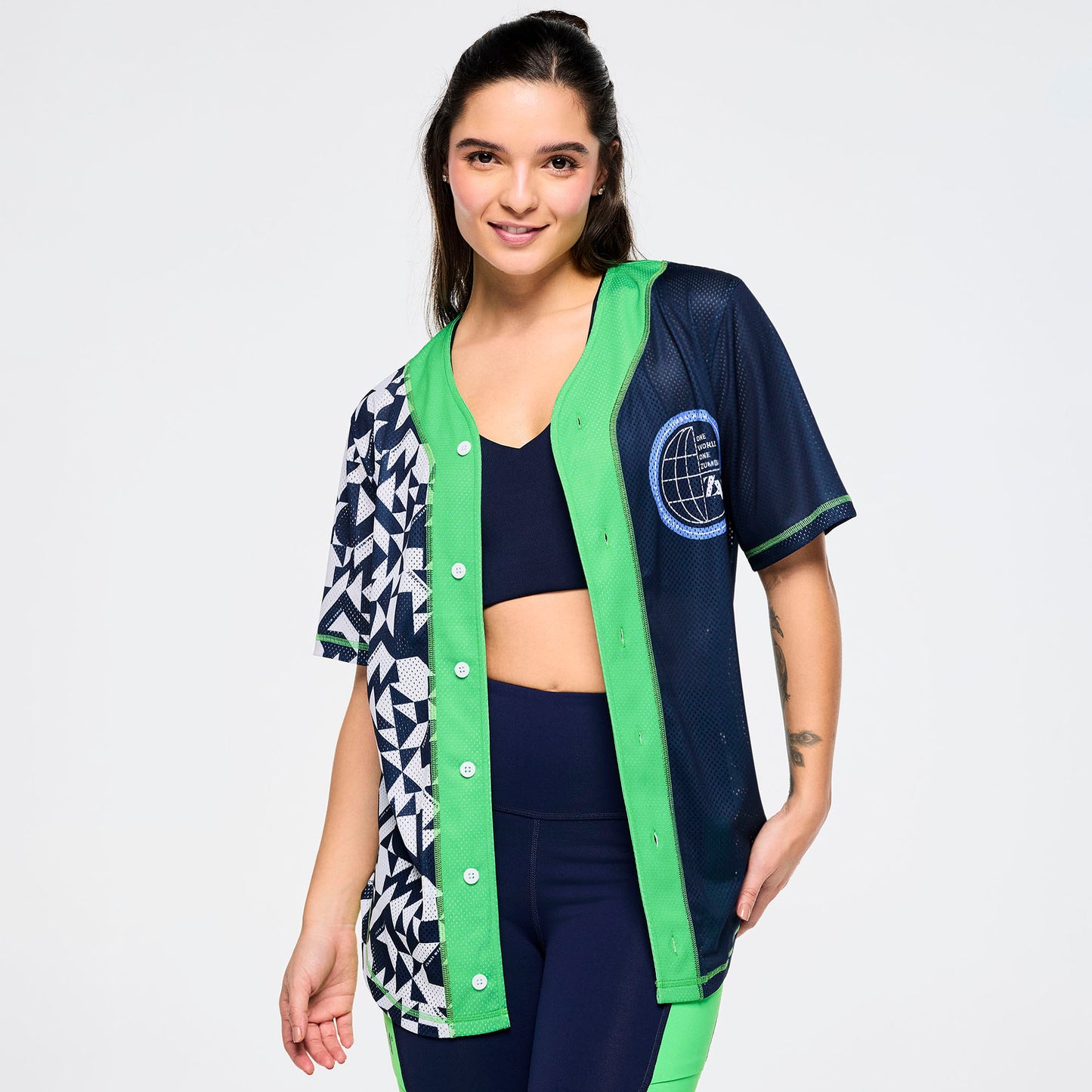 Zumba Out Loud Baseball Button Up Jersey