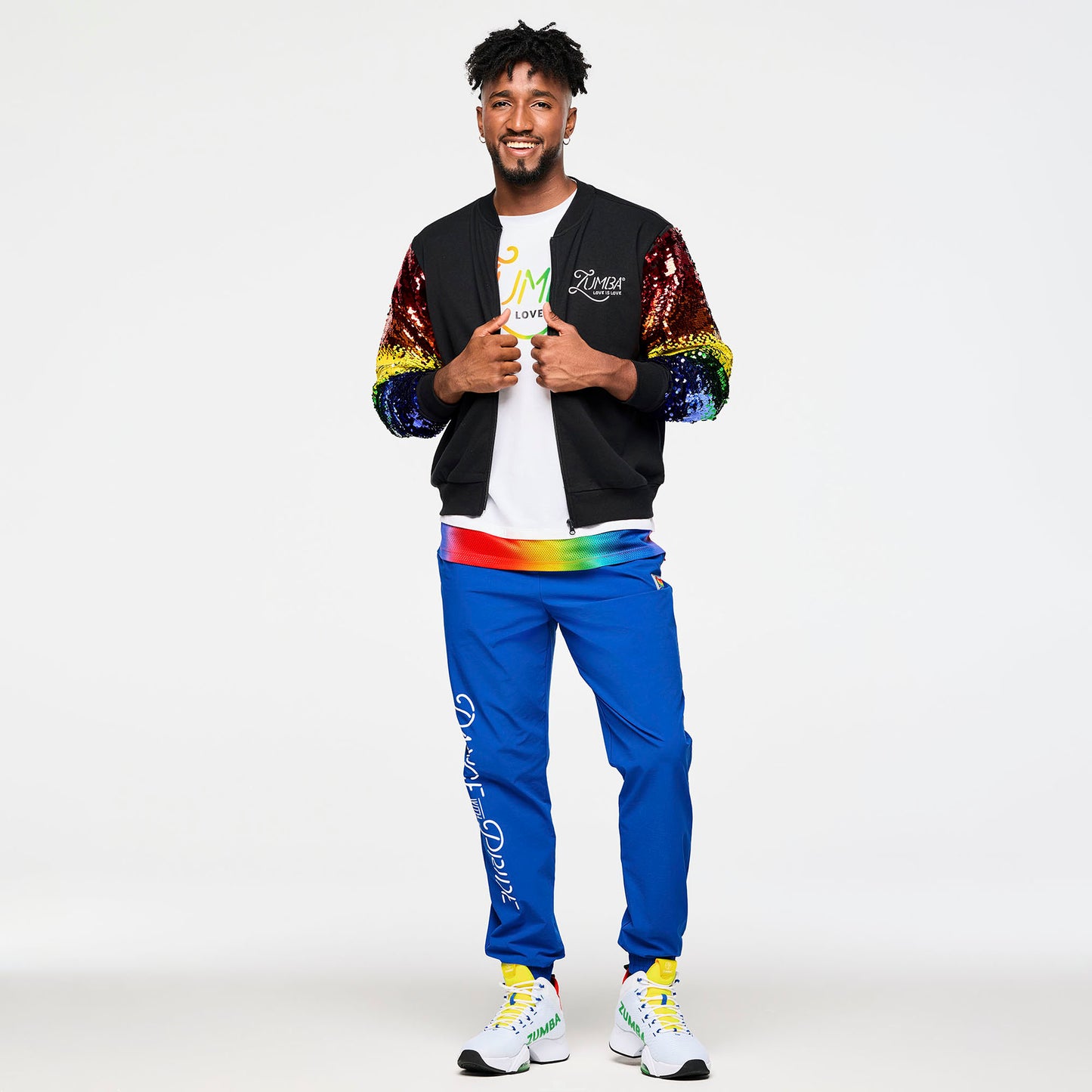 Zumba Bomber Jacket With Sequin Sleeves