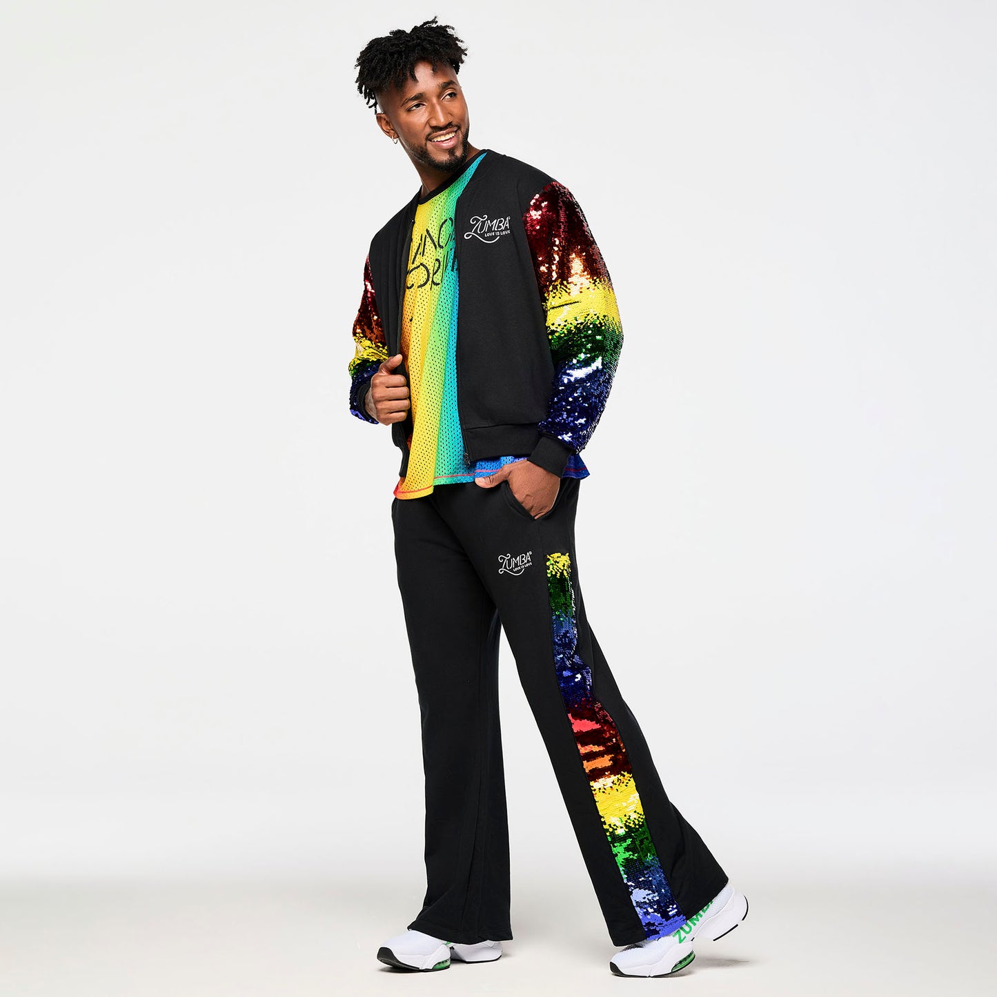 Zumba Bomber Jacket With Sequin Sleeves