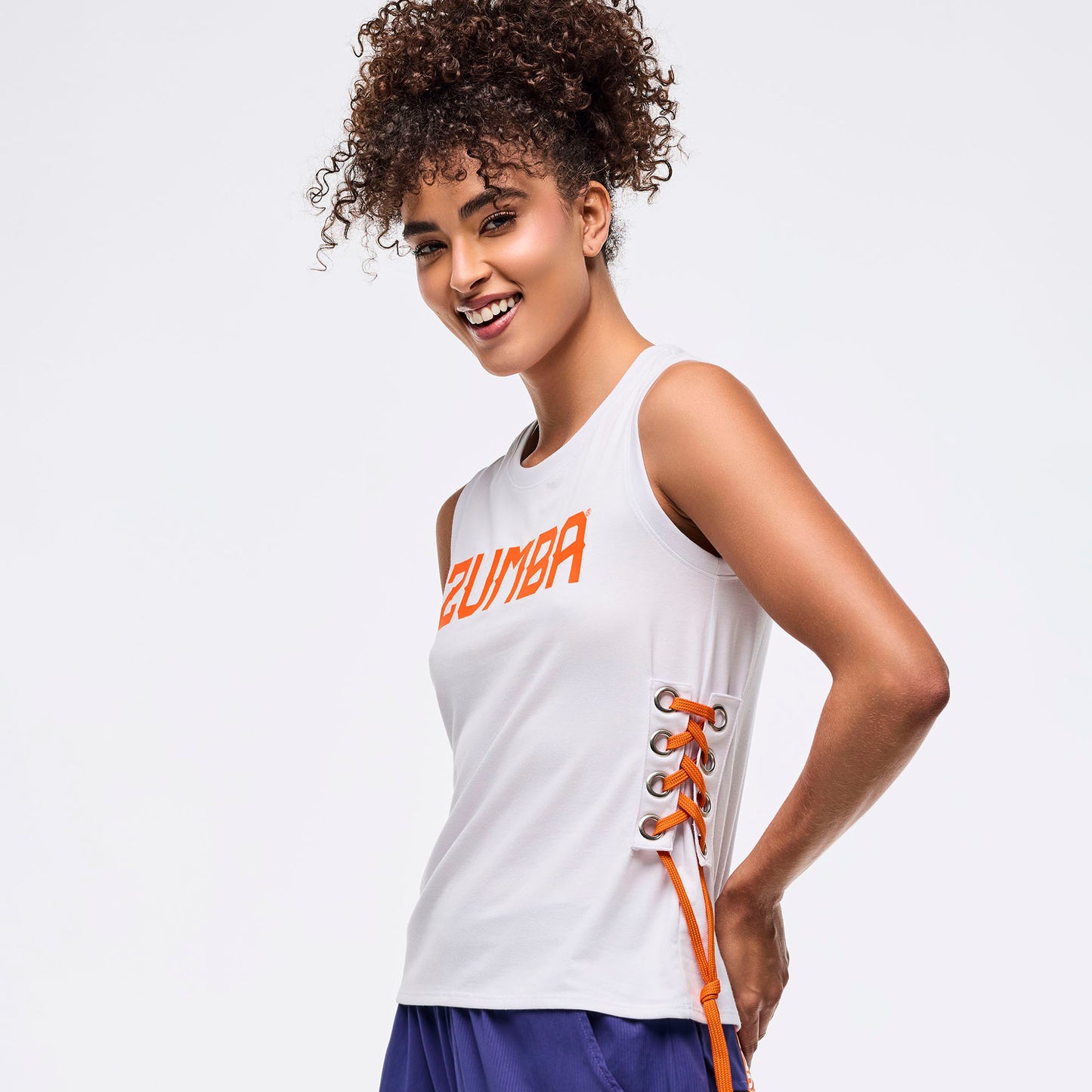 Zumba Libre Tank With Lace Up Detail - Wear It Out White