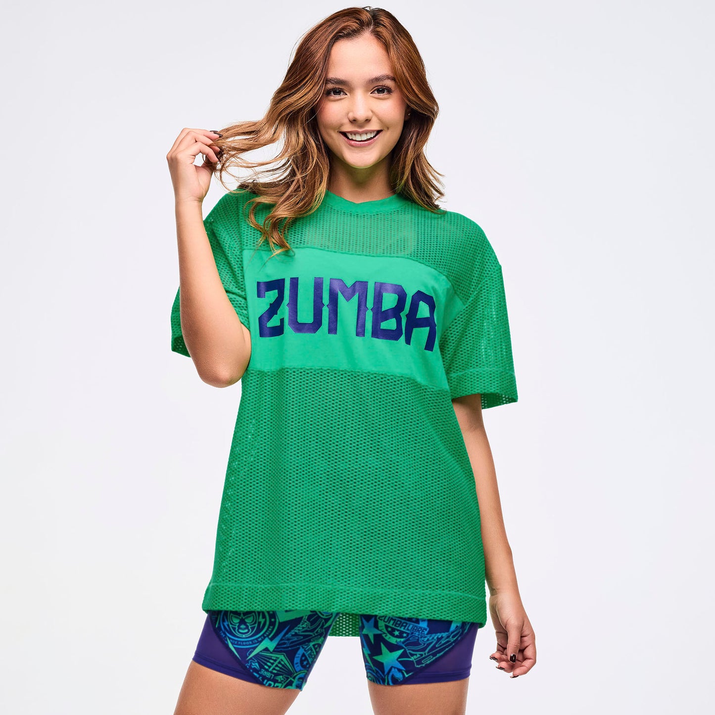 Zumba Libre Boxy Mesh Top - Groove With Me Green