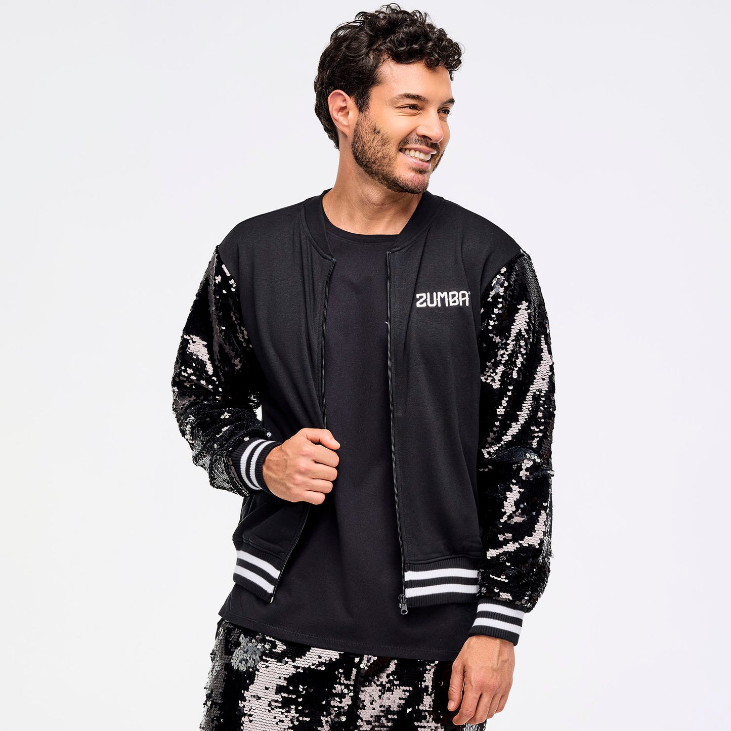 Zumba Libre Bomber Jacket With Sequin Sleeves
