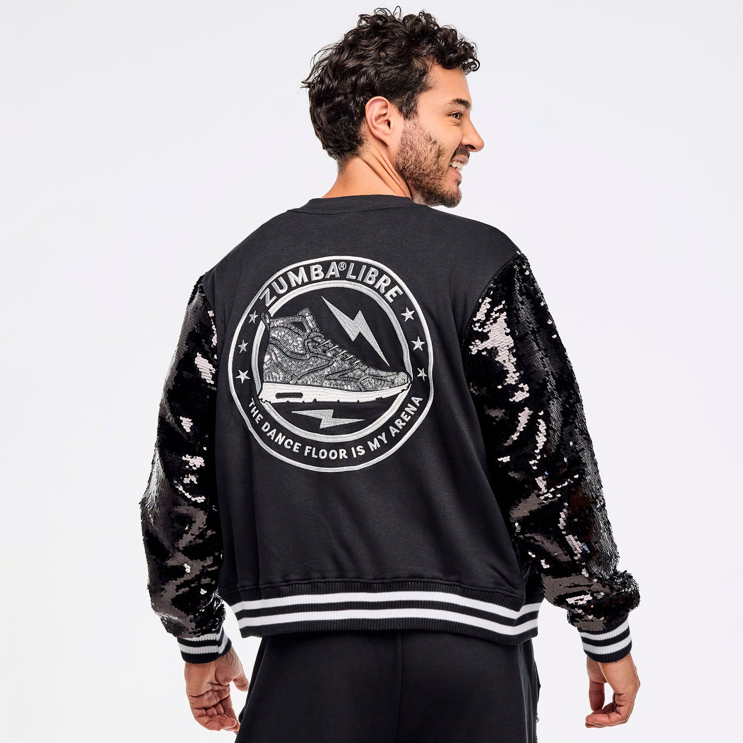 Zumba Libre Bomber Jacket With Sequin Sleeves
