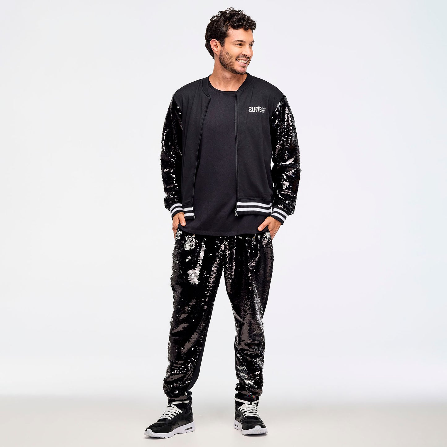 Zumba Libre Bomber Jacket With Sequin Sleeves