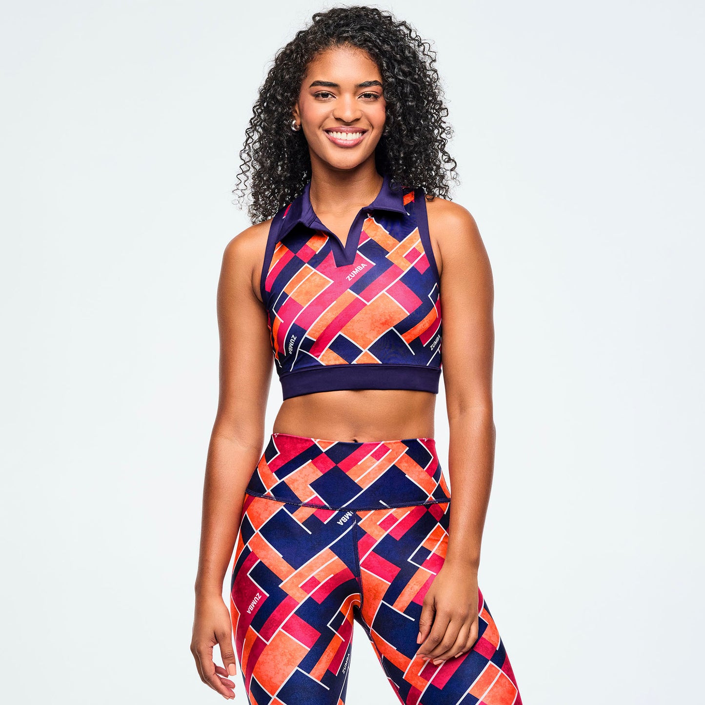 Class of 2001 Crop Racerback Polo - Dark Blue/Orange Z1T000988