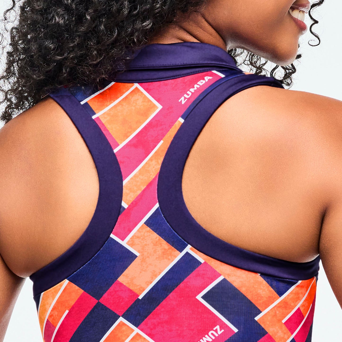 Class of 2001 Crop Racerback Polo - Dark Blue/Orange Z1T000988