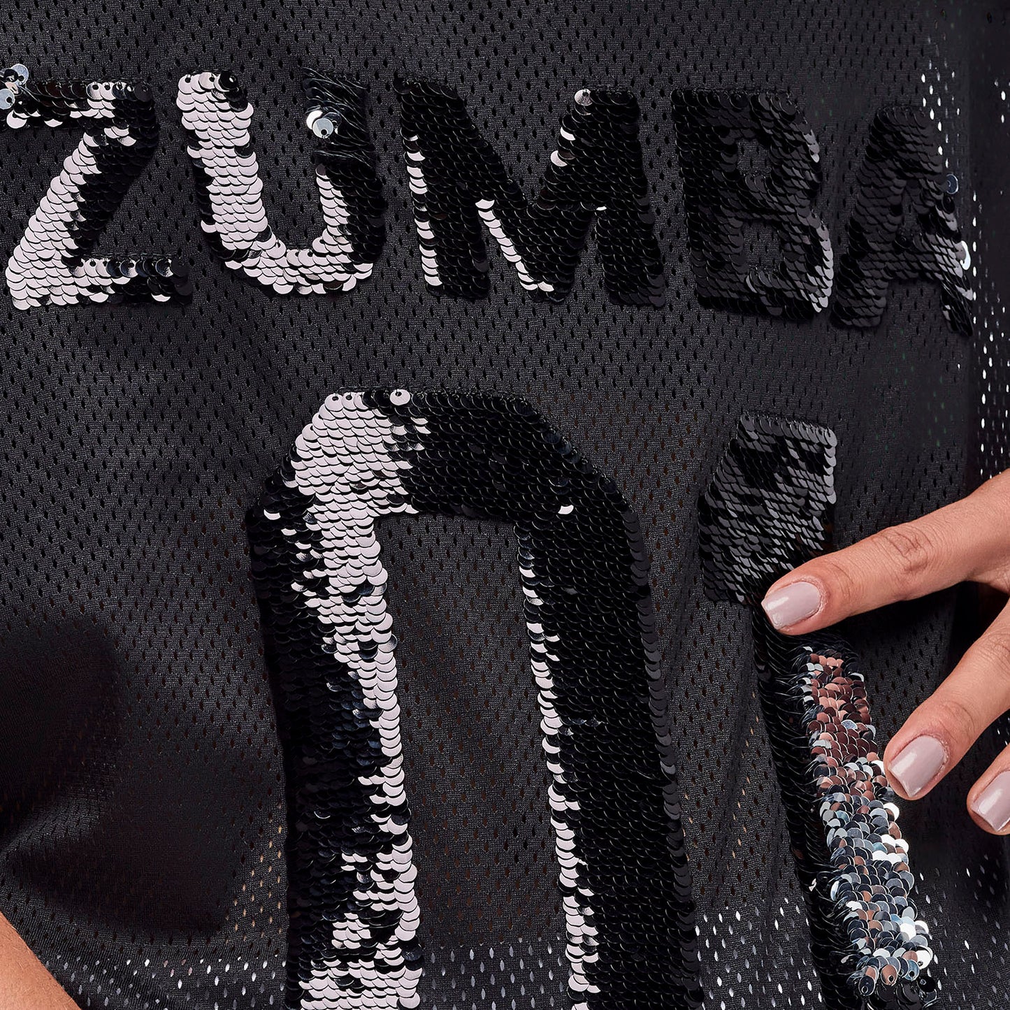 Zumba Sparkle V-Neck Mesh Top - Bold Black