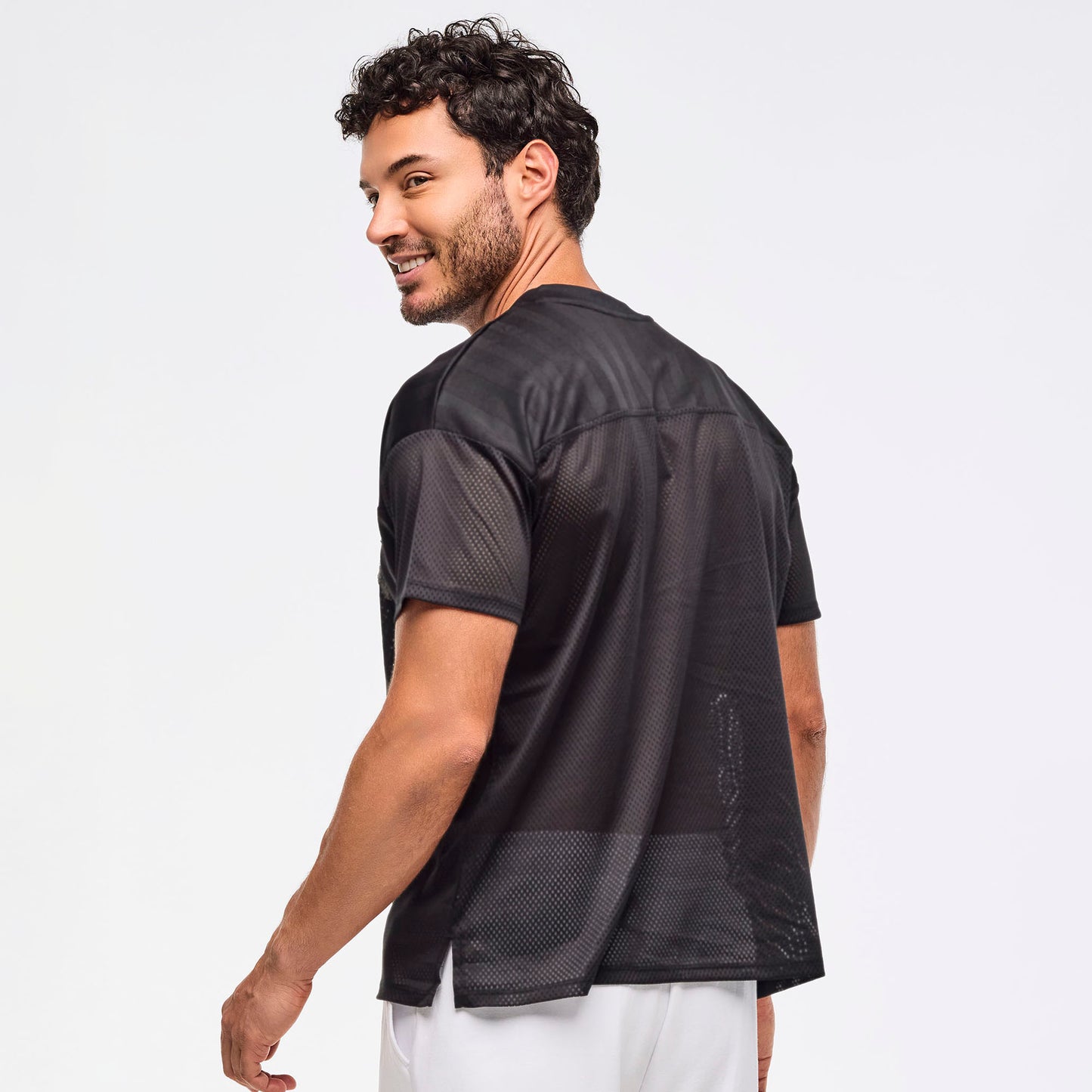 Zumba Sparkle V-Neck Mesh Top - Bold Black