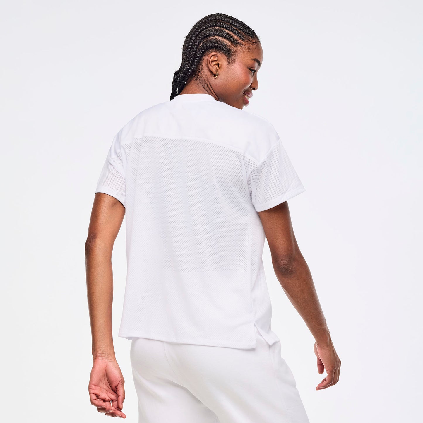 Zumba Sparkle V-Neck Mesh Top - Wear It Out White
