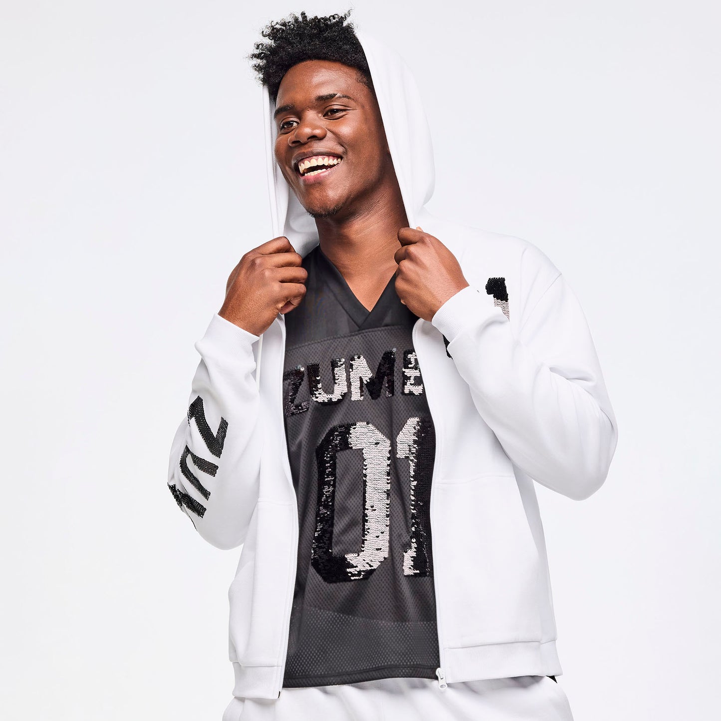 Zumba Sparkle Oversized Zip-Up Hoodie
