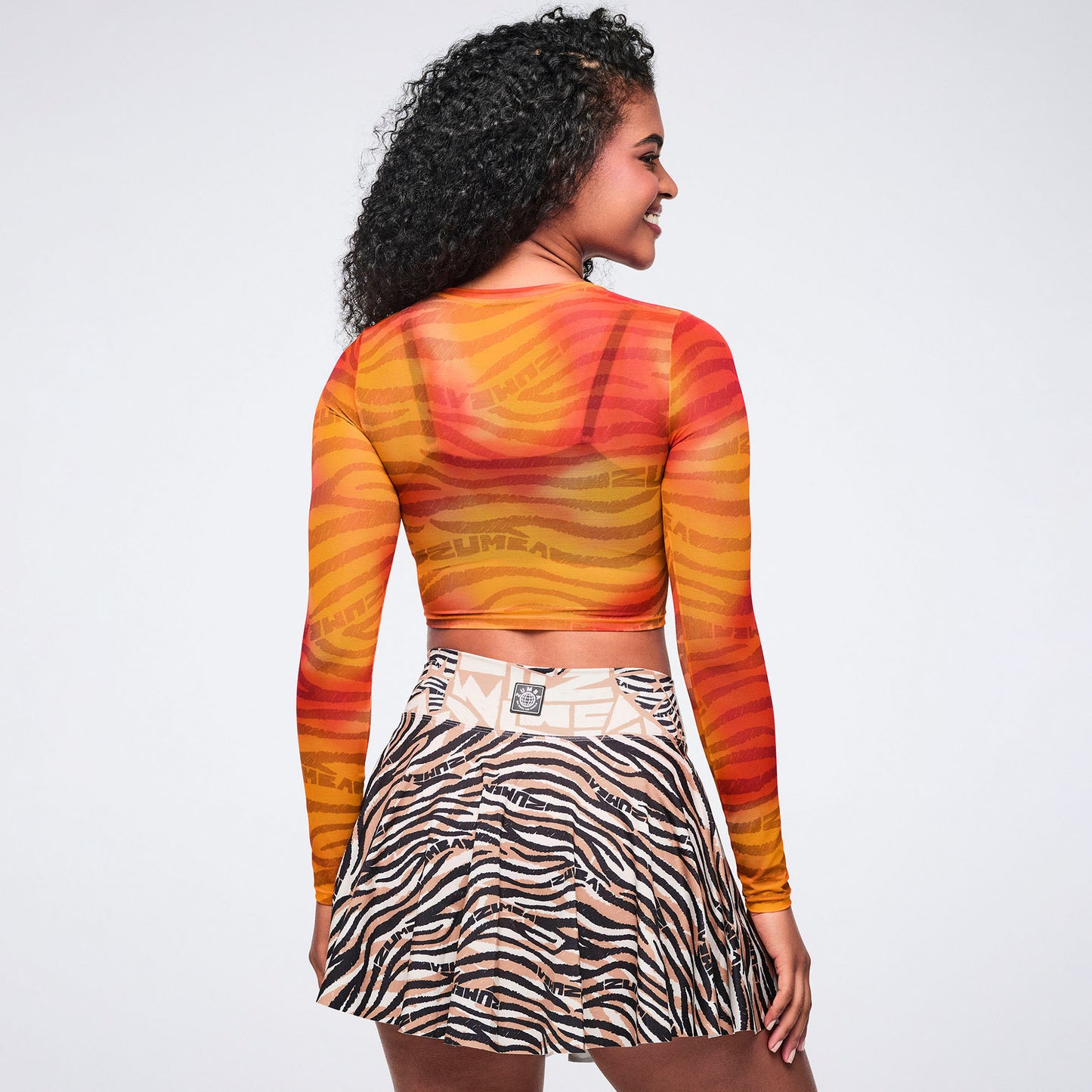 Wildbeat Long Sleeve Mesh Crop Top Z1T001128