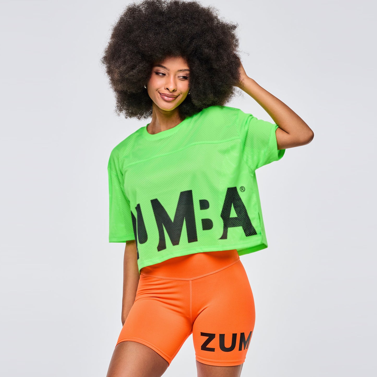 Neon Mesh Boxy Crop Top - Get In Lime
