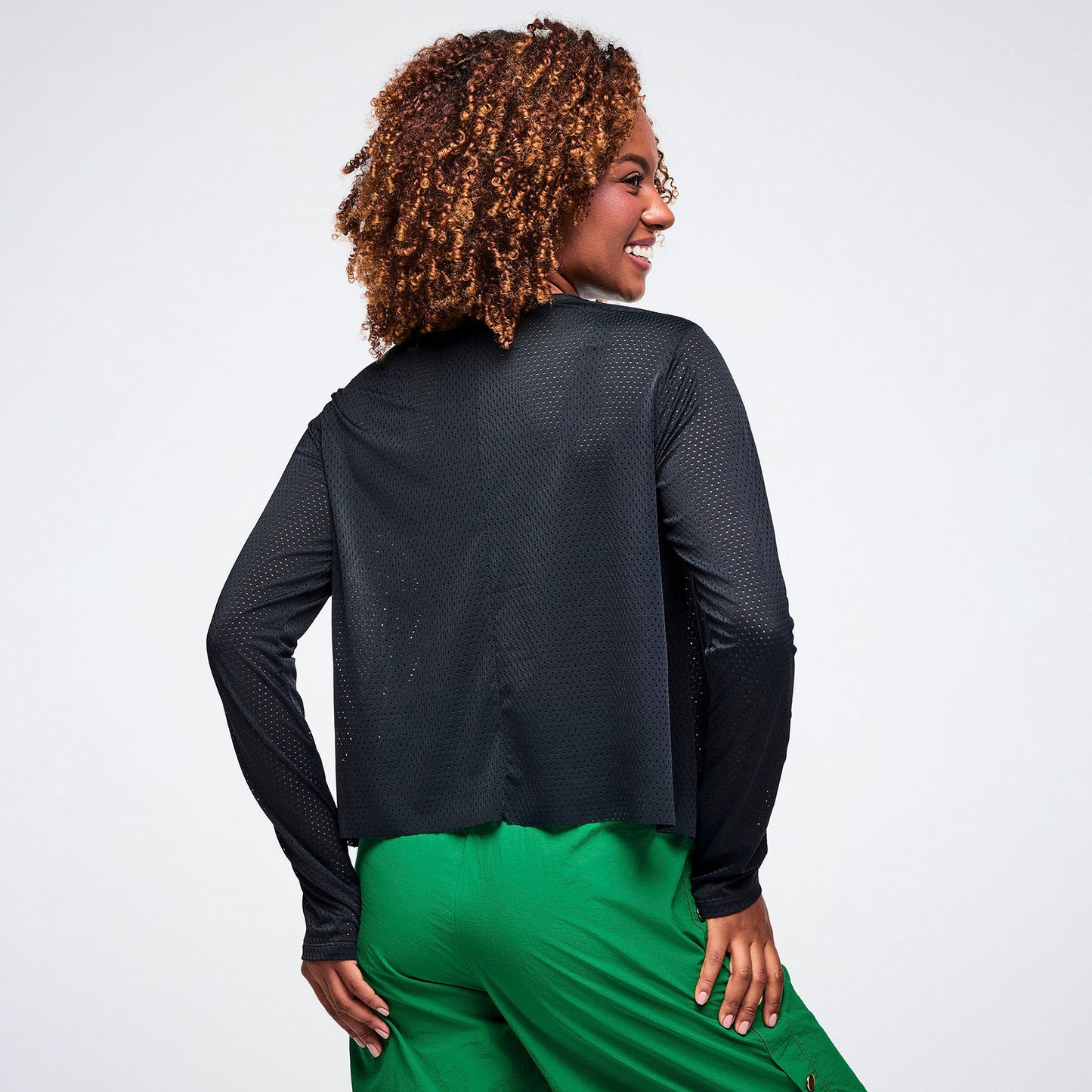 Worldwide Long Sleeve Loose Mesh Top Z1T001171