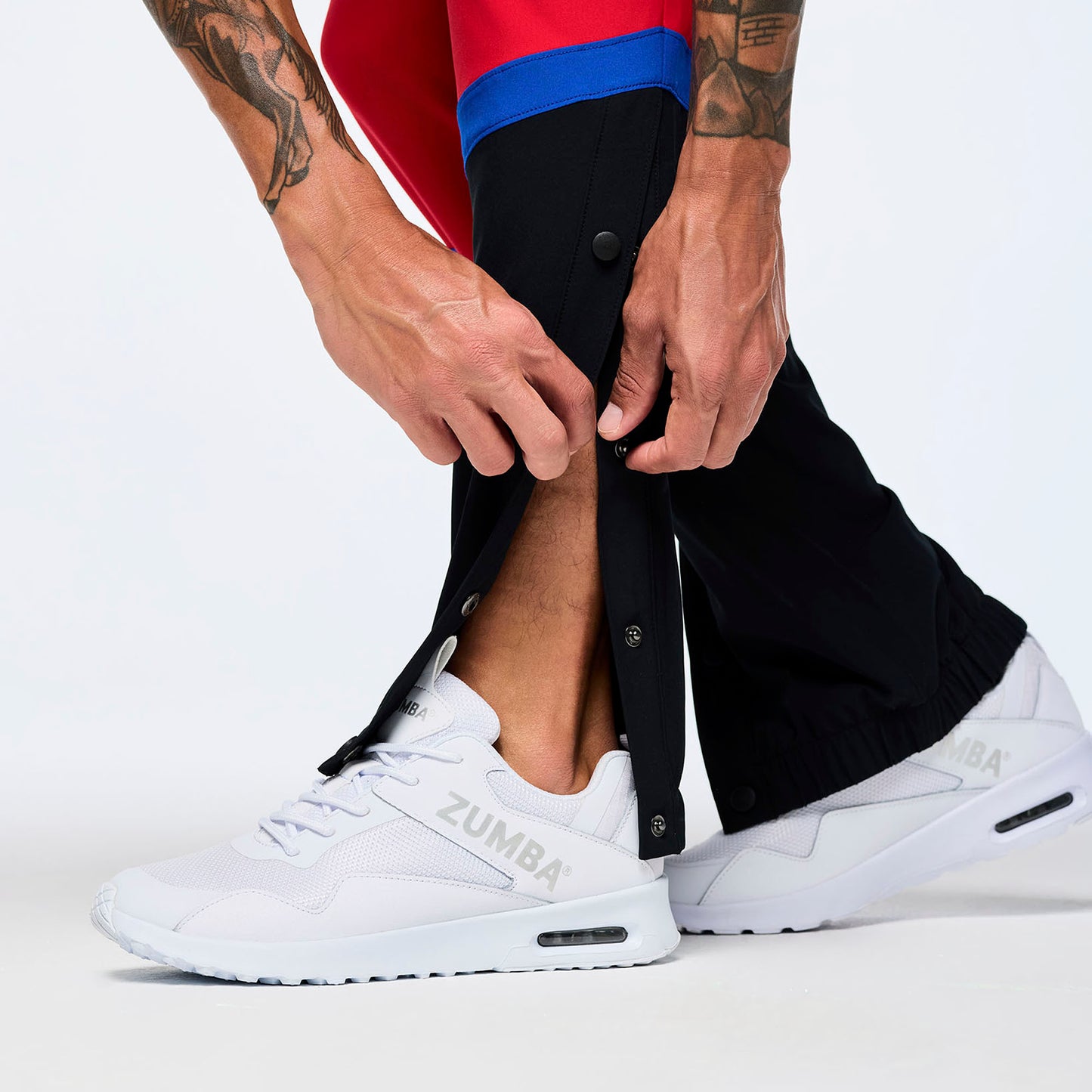 Men's Woven Track Pants With Inserts And Side Snaps