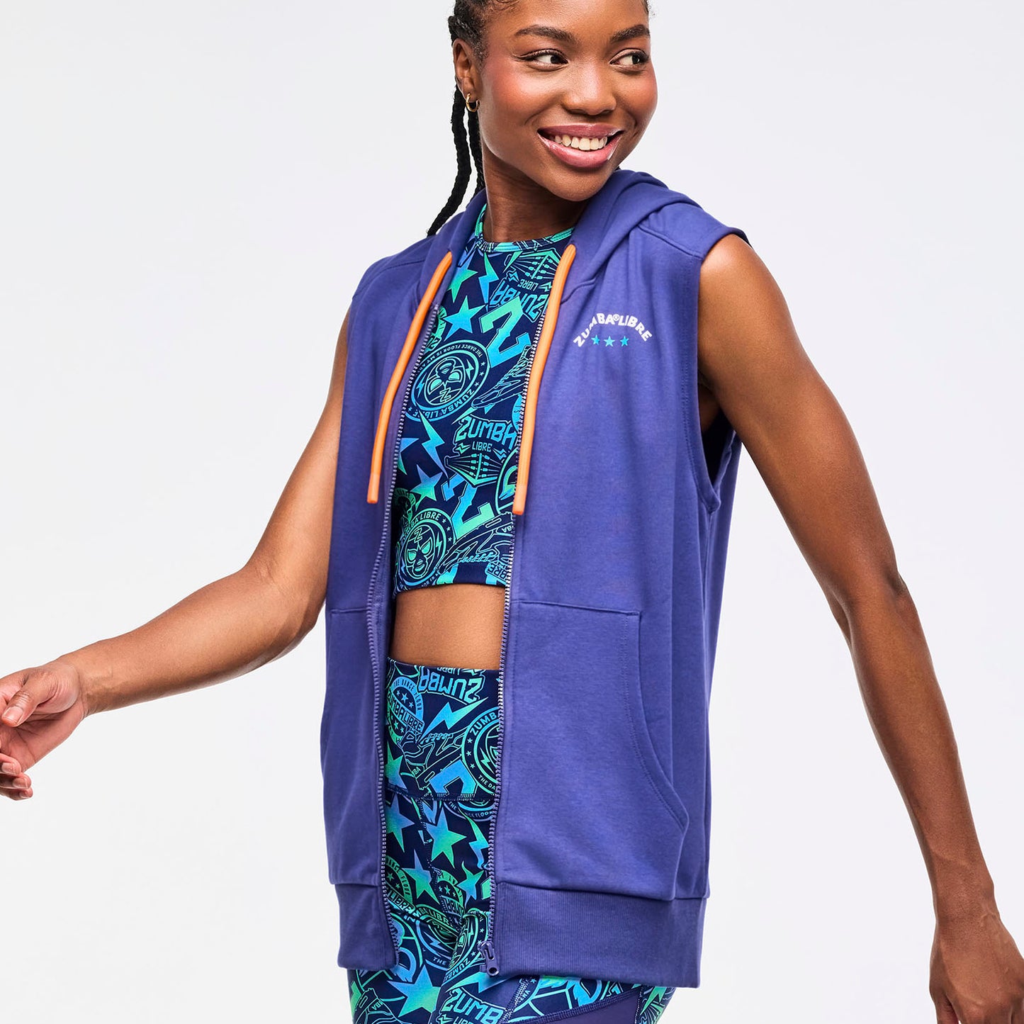 Zumba Libre Men's Sleeveless Zip-Up Hoodie