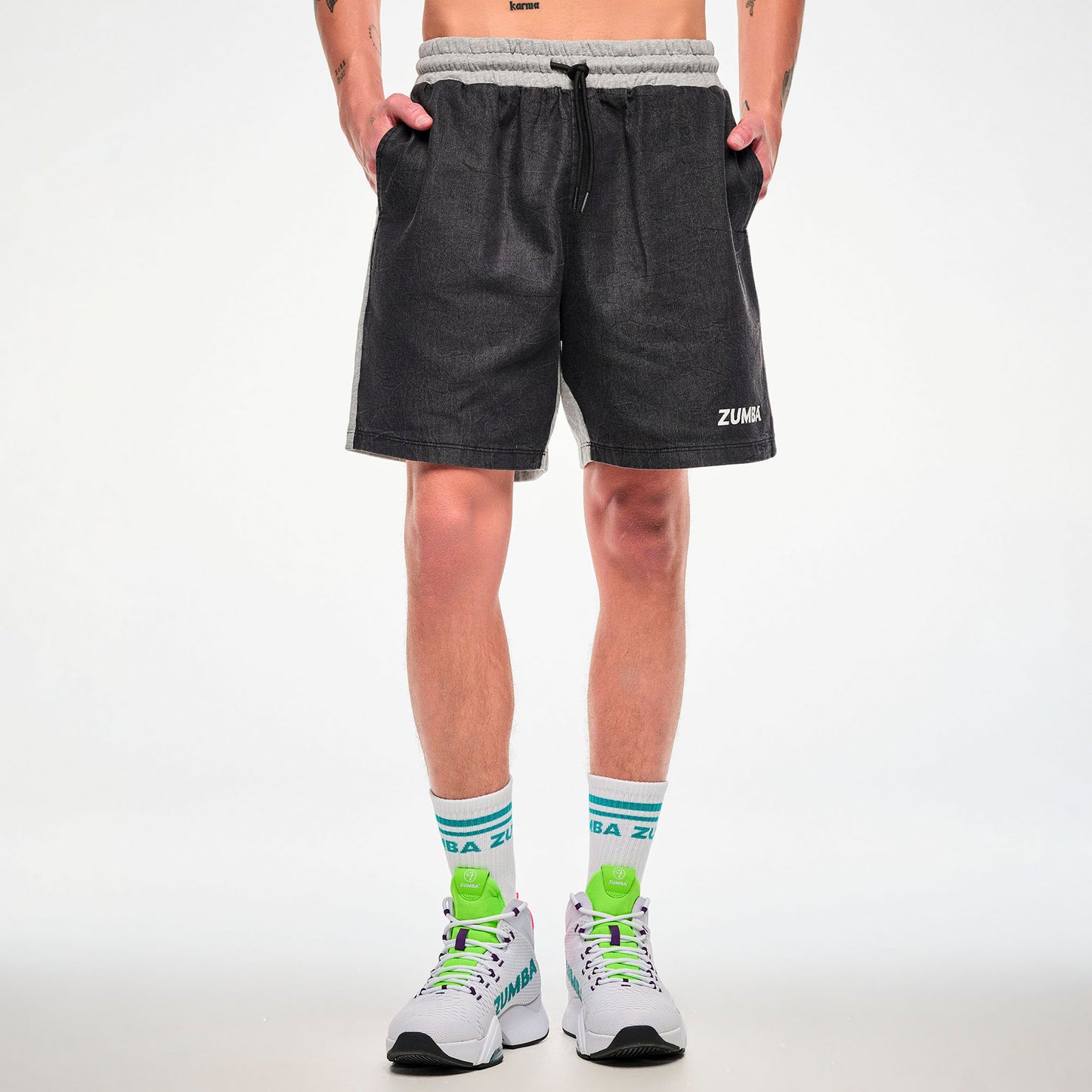 Electric Feel Plush High Socks - White/Blue
