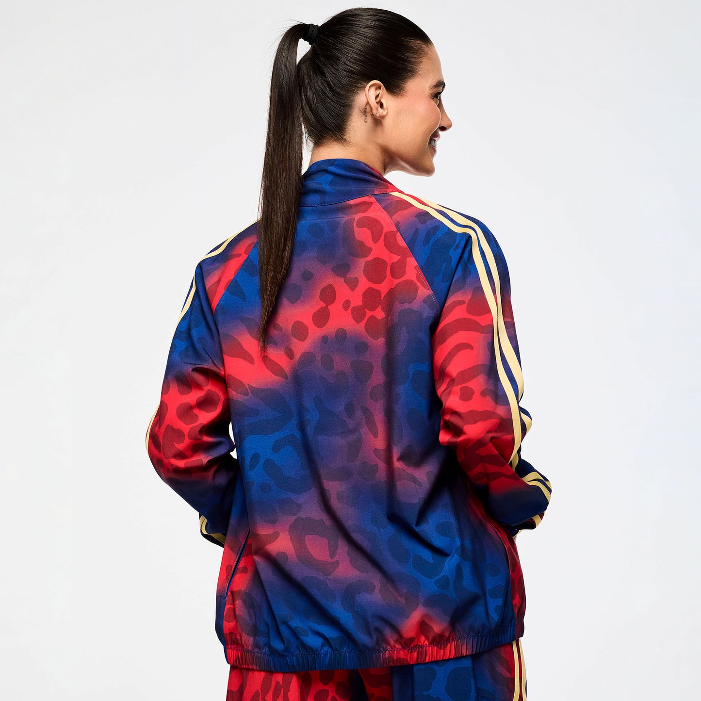 Victory Zip Up Mock Neck Woven Raglan Jacket