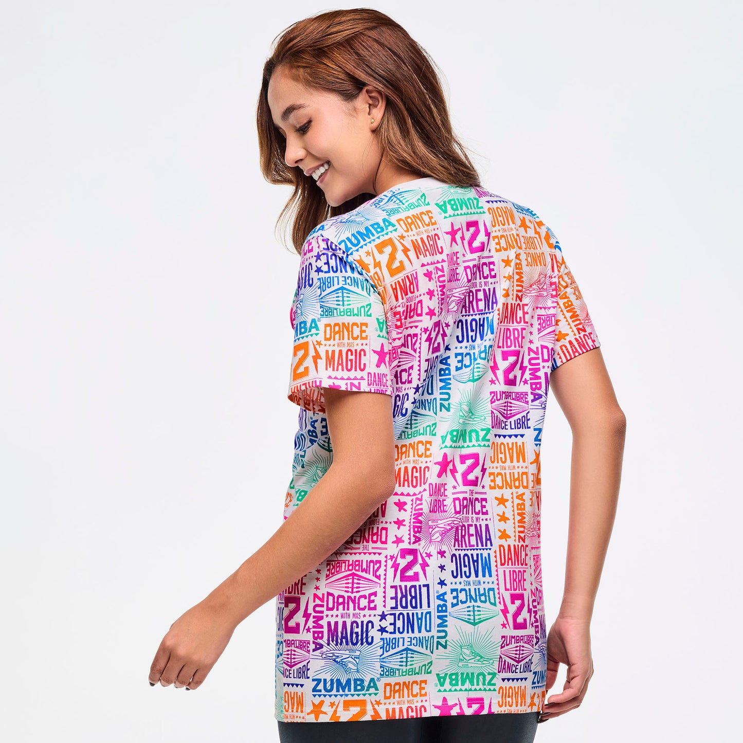 Zumba Libre Crew Neck Tee - White/Pink