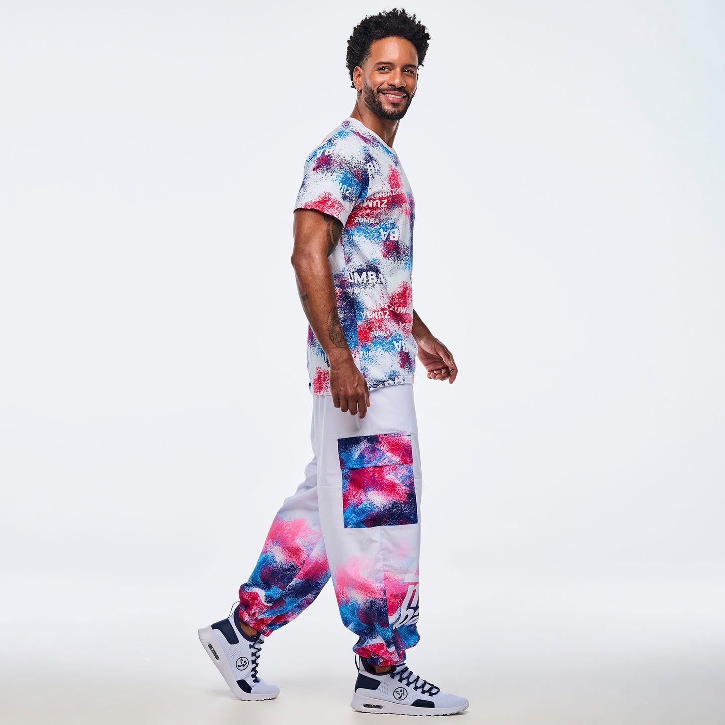 Apres Zumba Unisex Crew Neck Tee - Blue/White