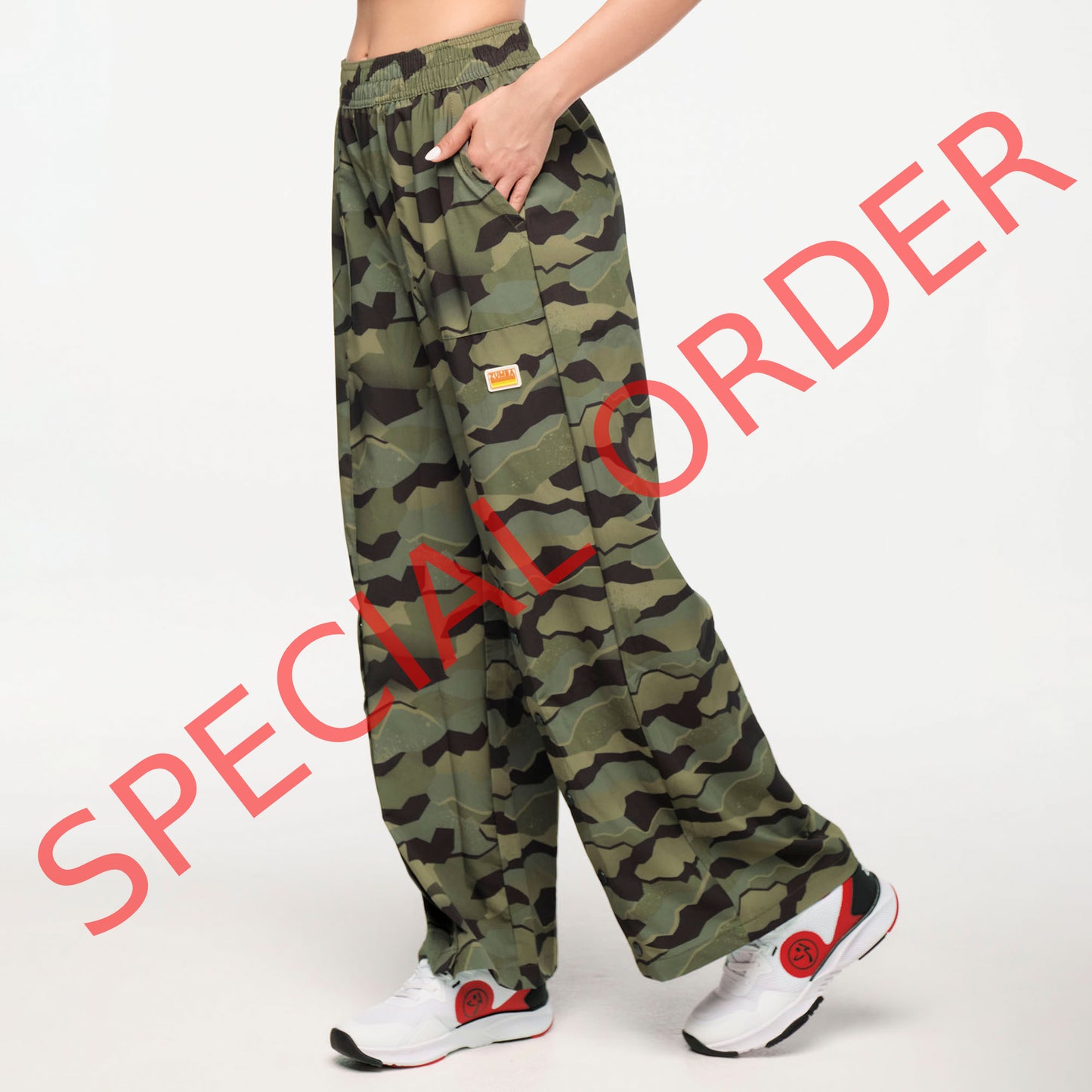Zumba Explore Wide Leg Woven Pants - Olive Expedition