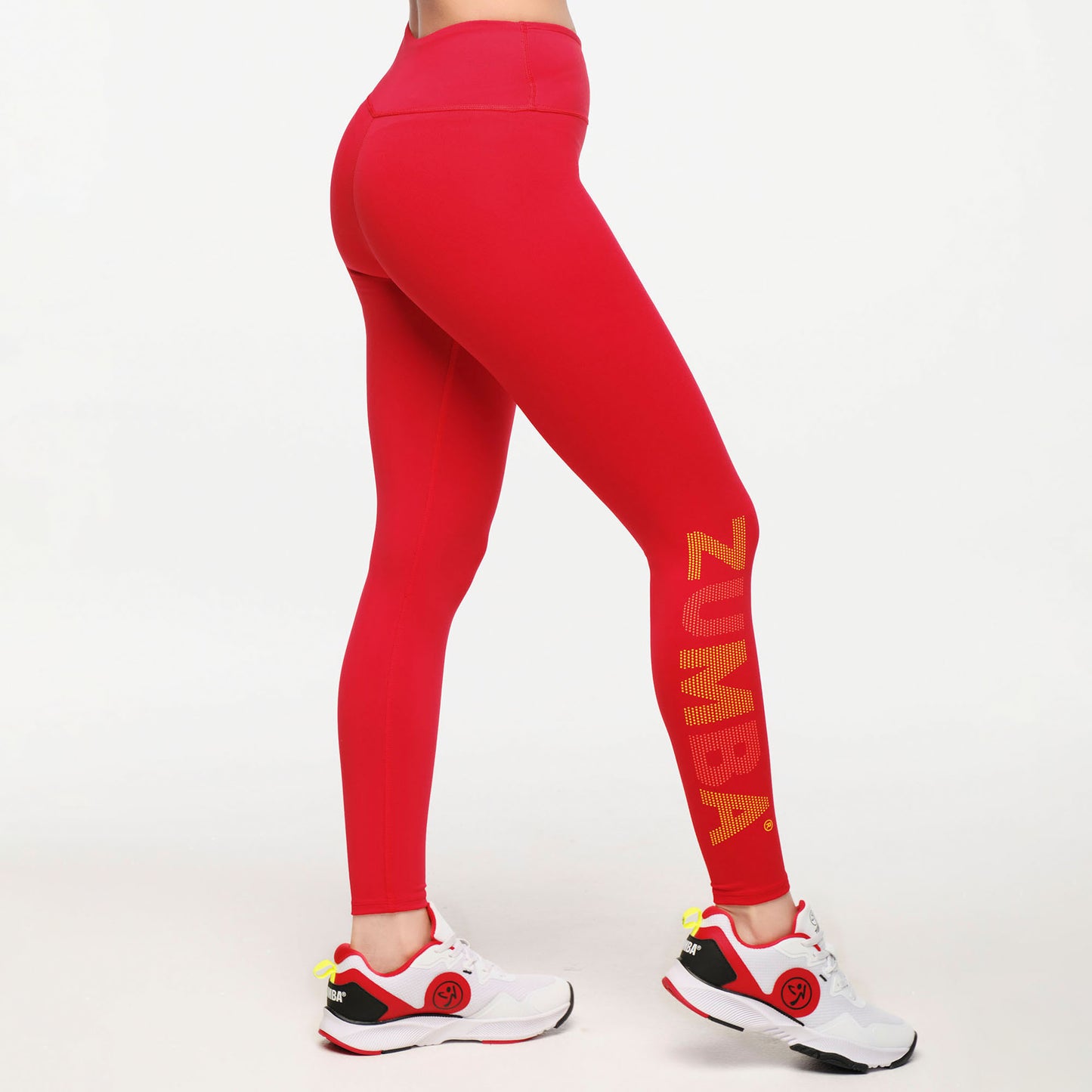 Zumba Explore Crossover Waistband Ankle Leggings - Viva La Red