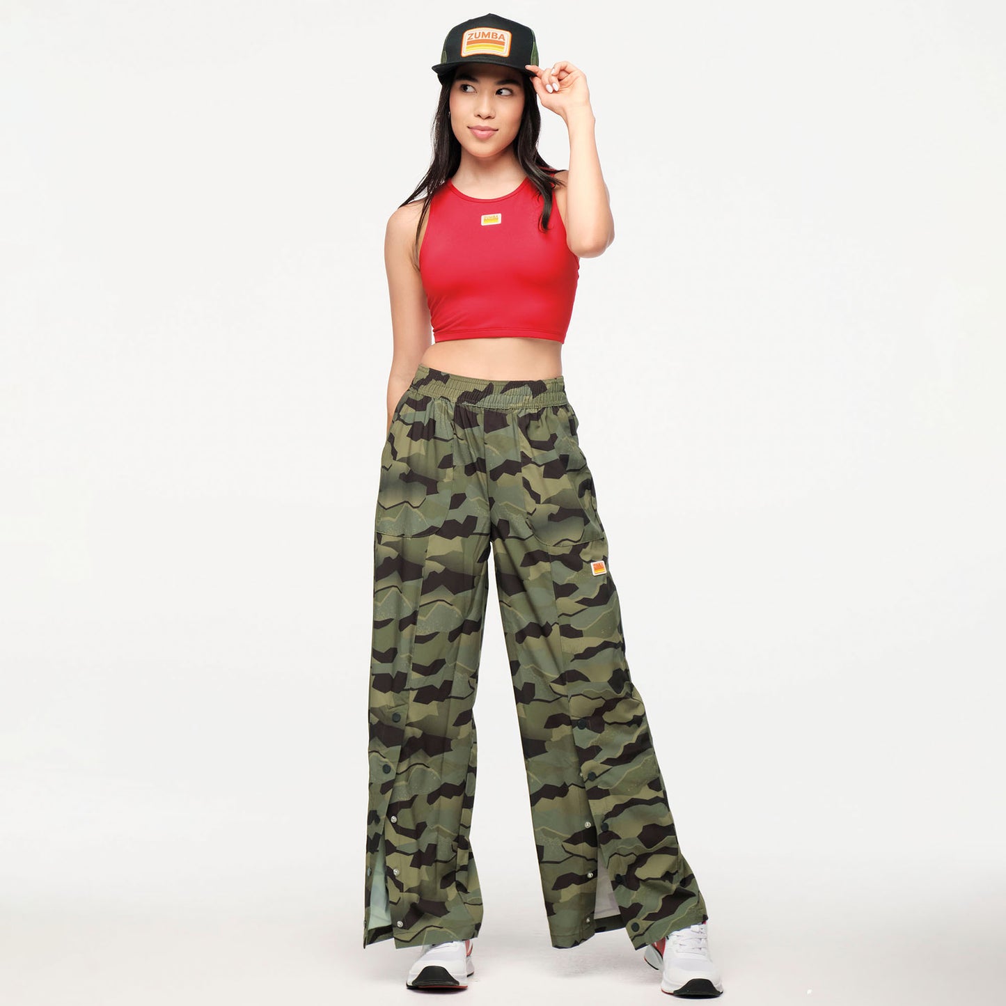 Zumba Explore Wide Leg Woven Pants - Olive Expedition