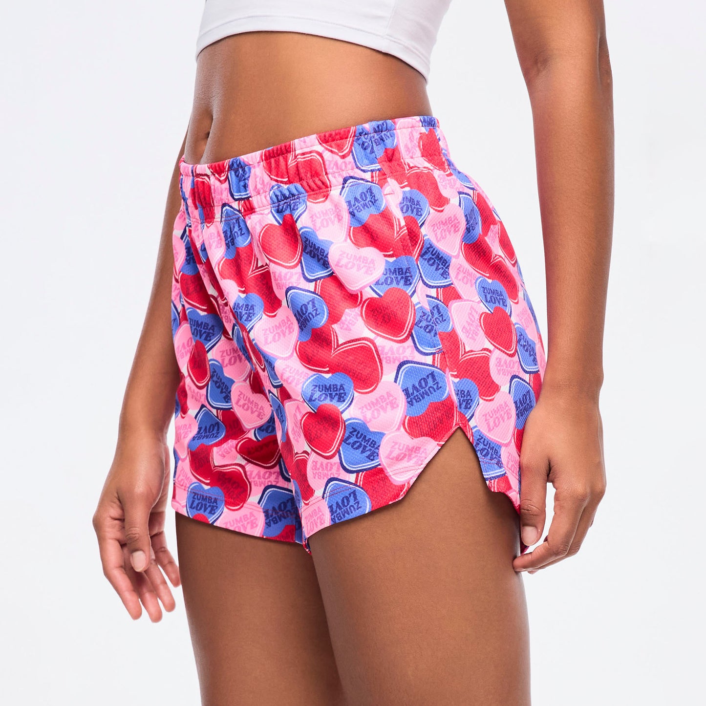 Zumba Love 4.5" High Low Mesh Shorts