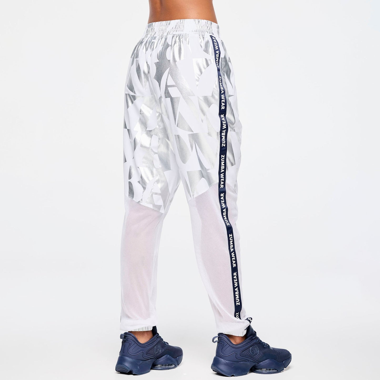 Zumba Out Loud High Waisted Woven Track Pants With Mesh