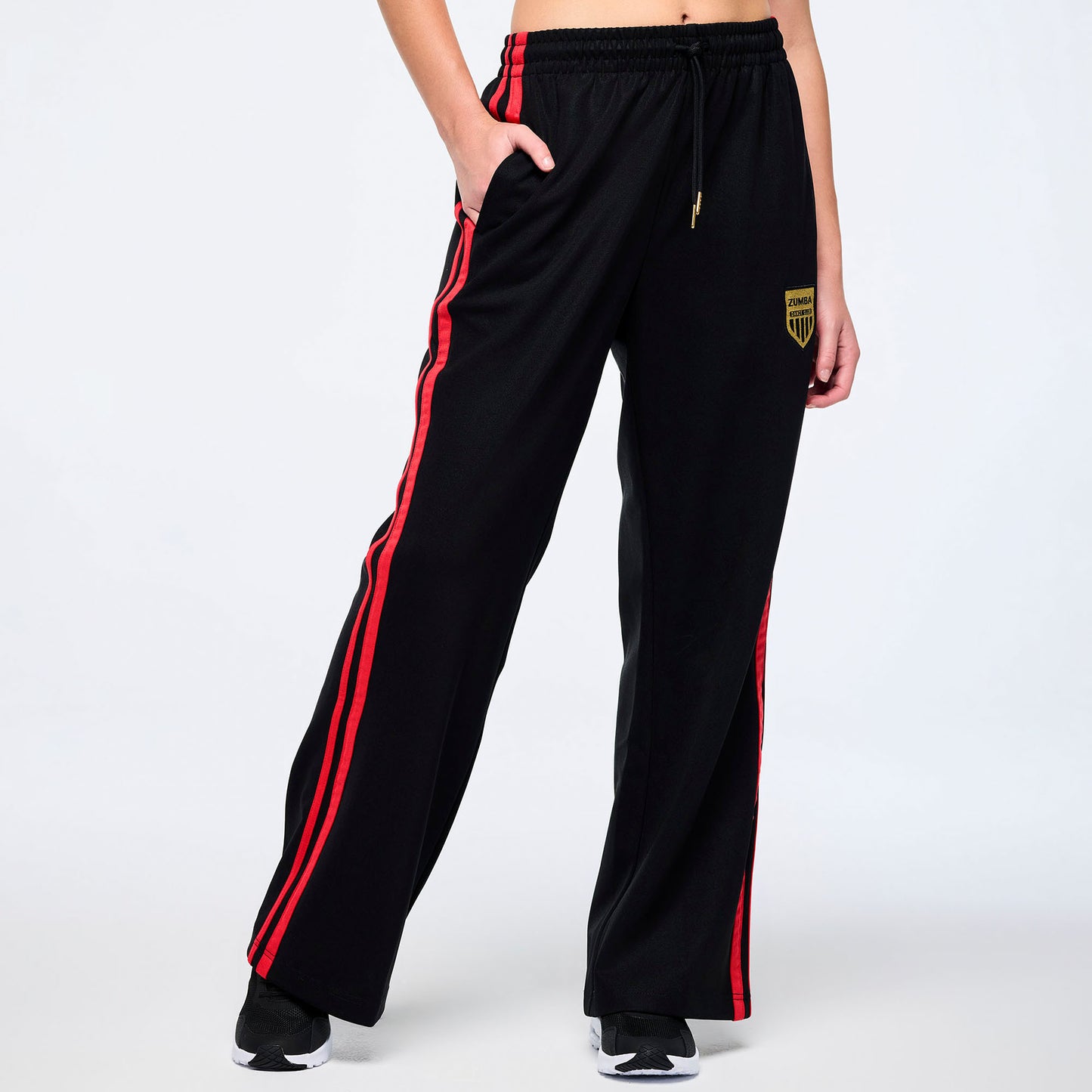 Victory Wide Leg Track Pants - Bold Black
